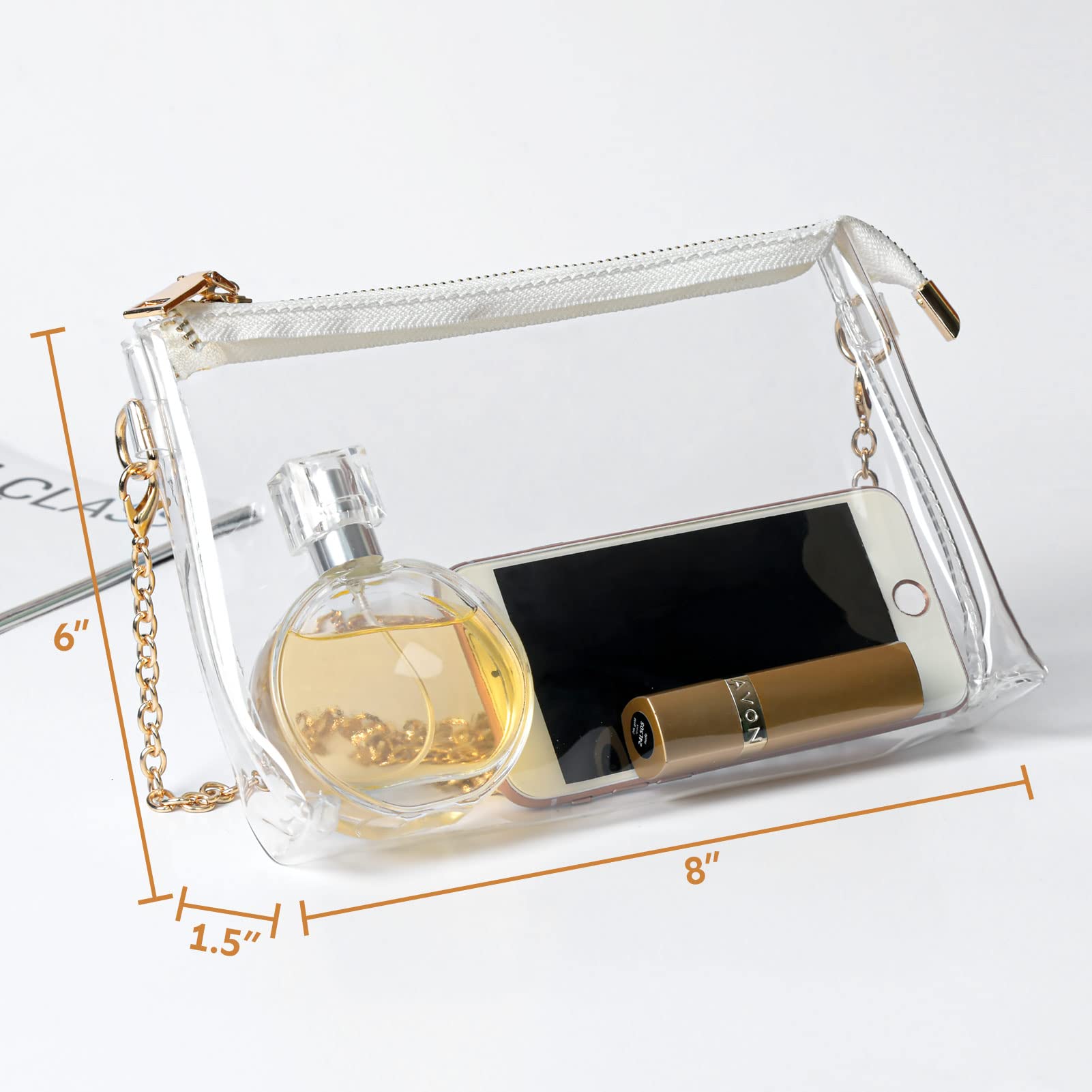 Lorbro Clear Crossbody Bag for Women - Stadium Approved Transparent Purse with Secure Zipper Closure | Perfect for Concerts, Sports Events, Theme Parks & Travel