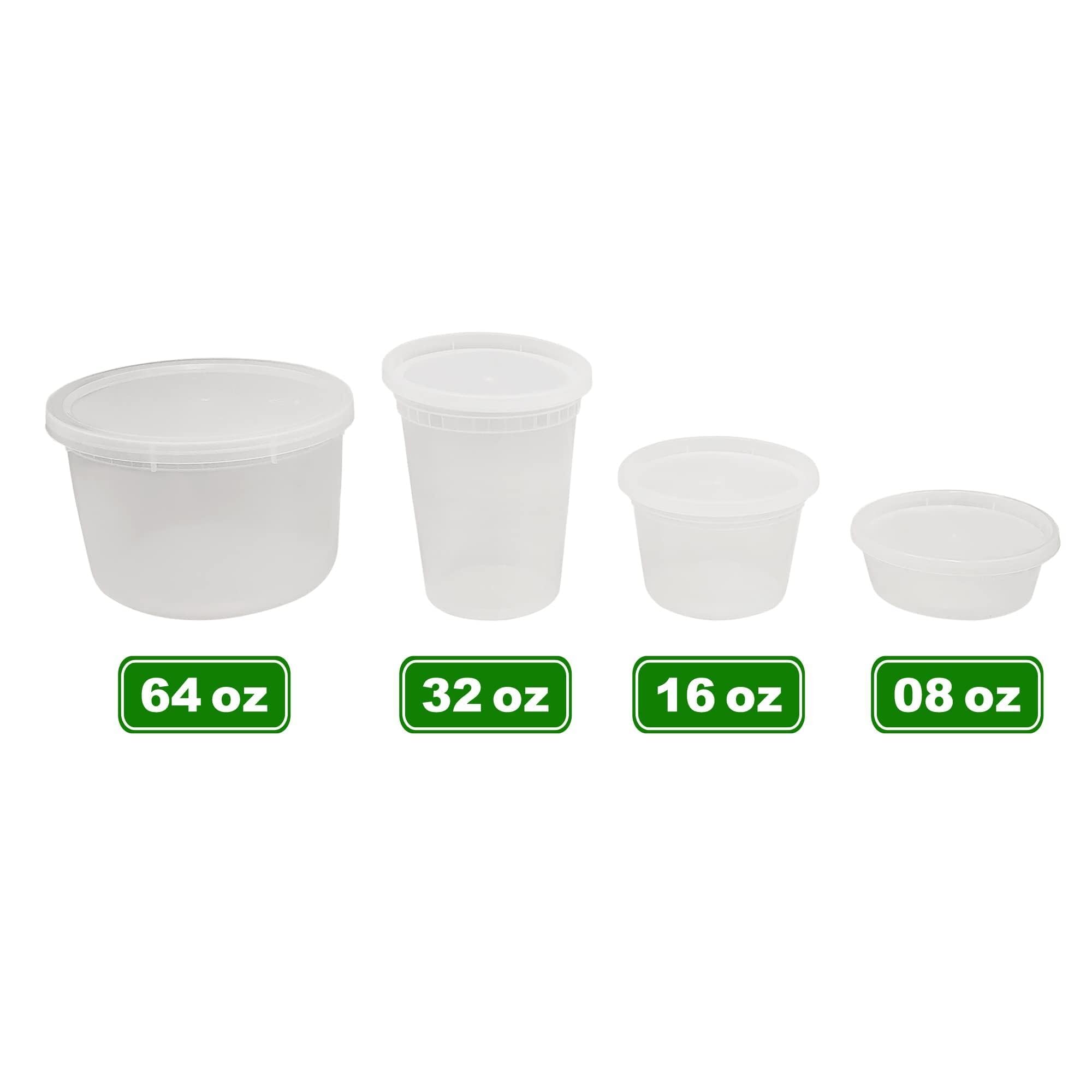 8 oz. Clear Plastic Deli Containers with Lids - 48 Pack BPA-Free, Microwave Safe & Leak-Proof Food Storage Containers for Meal Prep, Takeout, Party Snacks & Leftovers