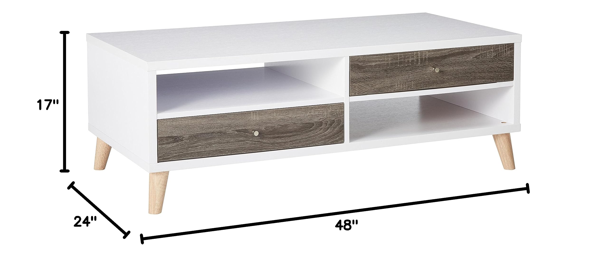 24/7 Shop at Home Cicero White Coffee Table - Modern Living Room Furniture for Small Spaces, Home Office & Apartment Decor