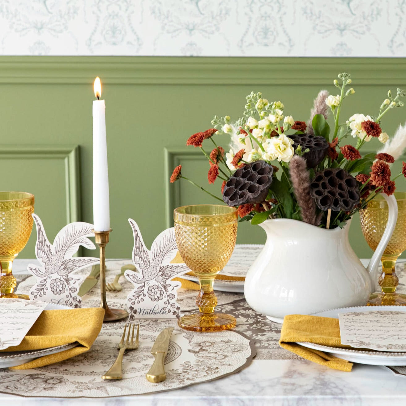Elegant Brown Asiatic Pheasant Place Cards for Weddings, Parties & Events - Premium Name Card Holders for Table Settings