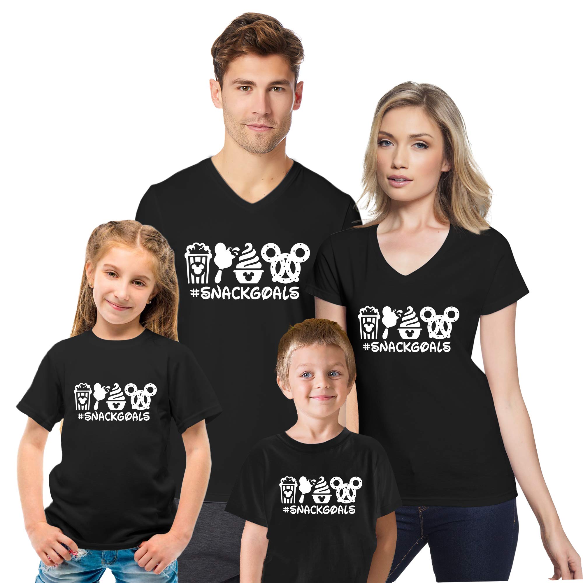 **Cali Trend Station Family Matching T-Shirts - Mickey & Minnie Mouse V-Neck Shirts for Couples & Families - Perfect for Disney Vacations, Theme Parks & Family Photos**