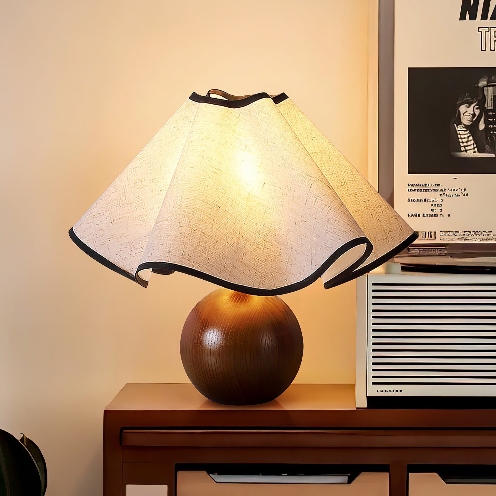 Wavecrest Modern Table Lamp - Stylish LED Nightstand Light for Bedroom, Living Room & Office - Energy Efficient & Adjustable Brightness