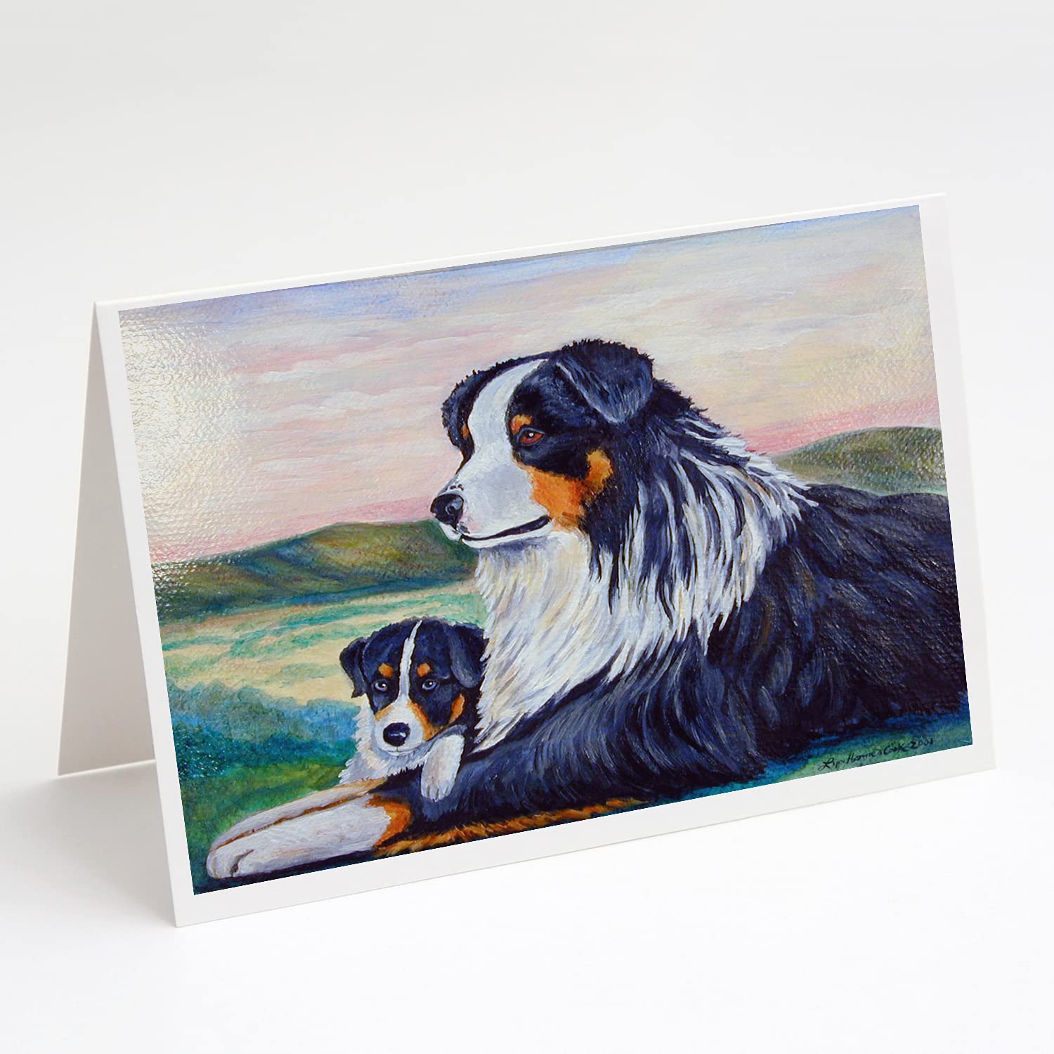 Australian Shepherd Greeting Cards - Pack of 8 Blank A7 (5x7) Note Cards with Envelopes | Whimsical Dog Lover Stationery for Birthdays, Thank You Notes & Special Occasions