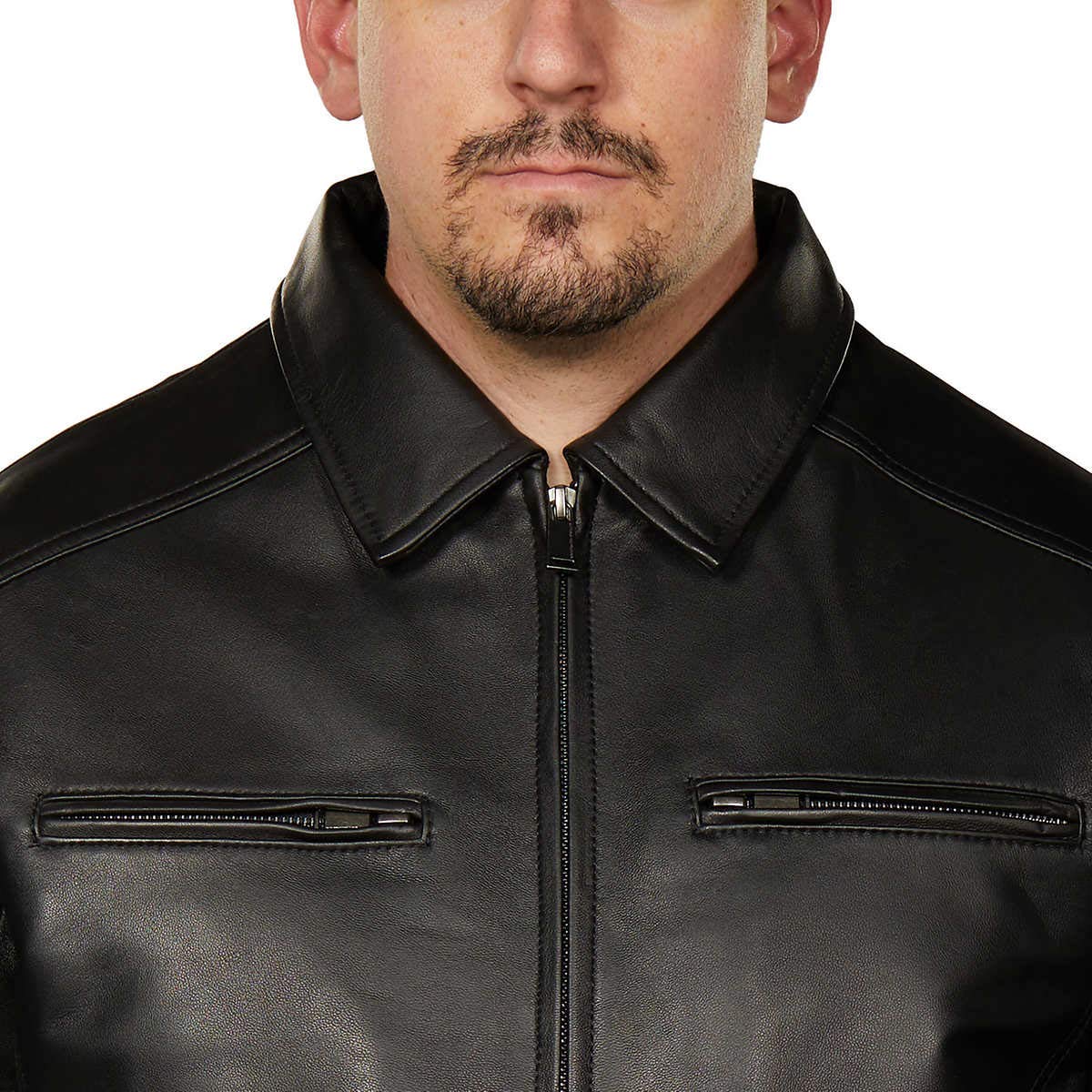 Premium Men's Genuine Leather Jacket - Classic Biker Style for Motorcycle Riding & Casual Wear - Durable & Stylish Outerwear for Fall & Winter