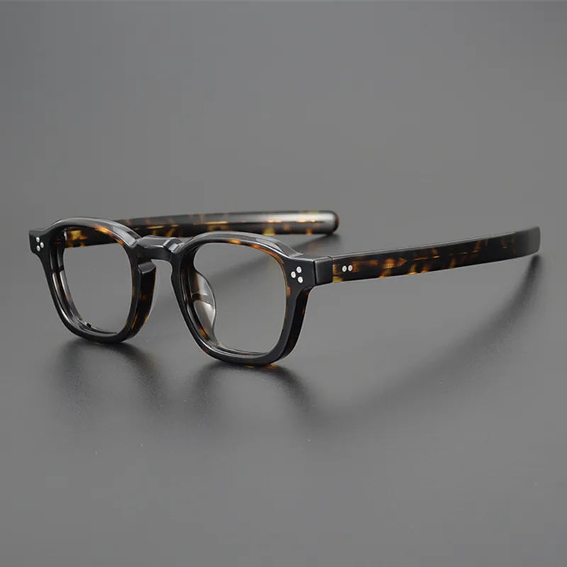 Unisex Black Acetate Square Full Rim Eyeglasses 8012 - Stylish & Durable for Work, Reading & Everyday Wear