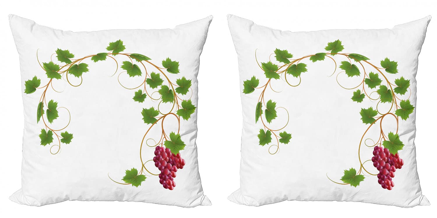 Ambesonne Vineyard Decorative Throw Pillow Covers Pack of 2 - 20