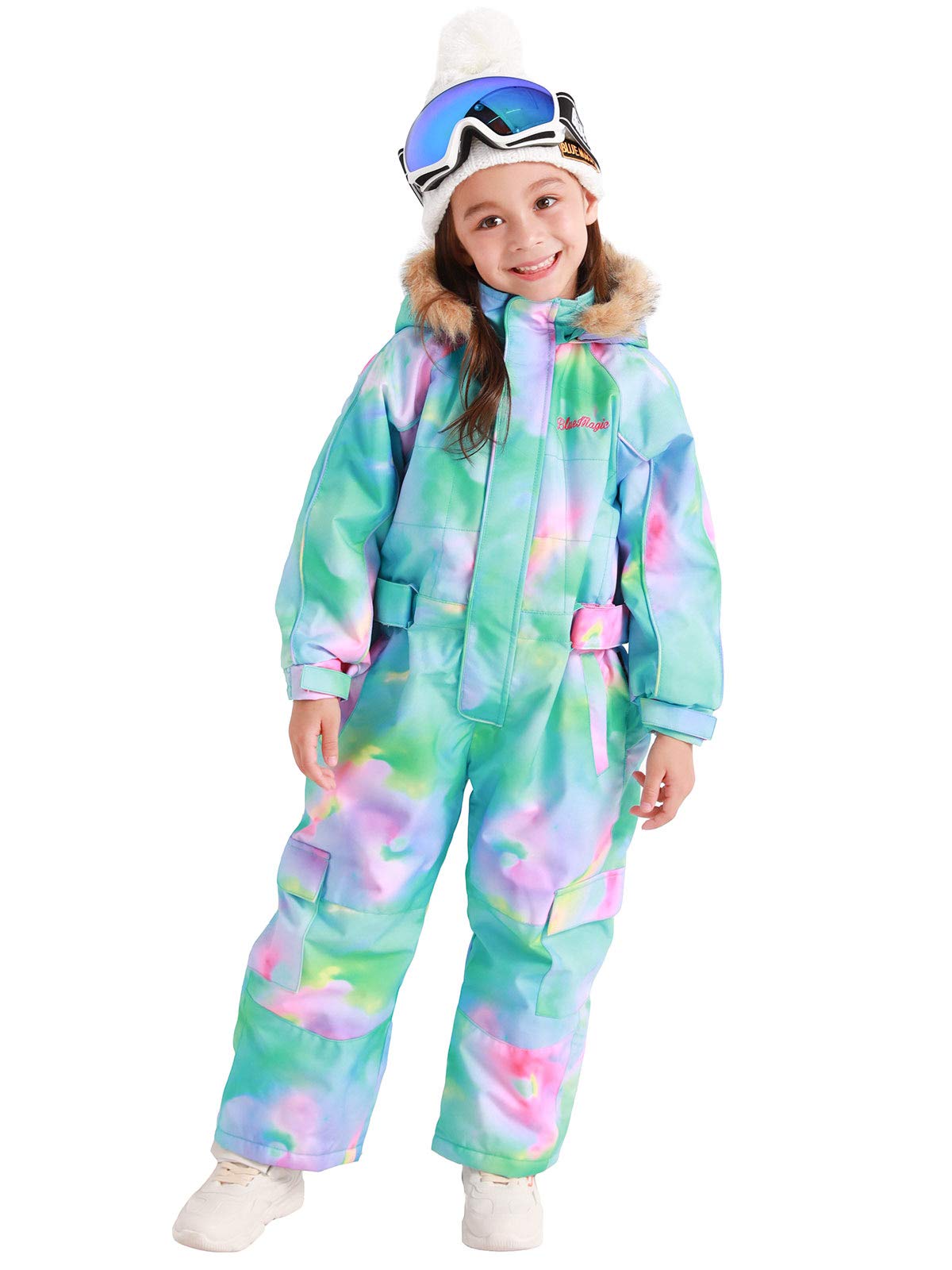 Bluemagic Kids Baby Snowsuit - Waterproof Winter One Piece Overalls for Skiing, Snowboarding & Outdoor Play - Warm & Cozy Snow Jumpsuit for Boys & Girls