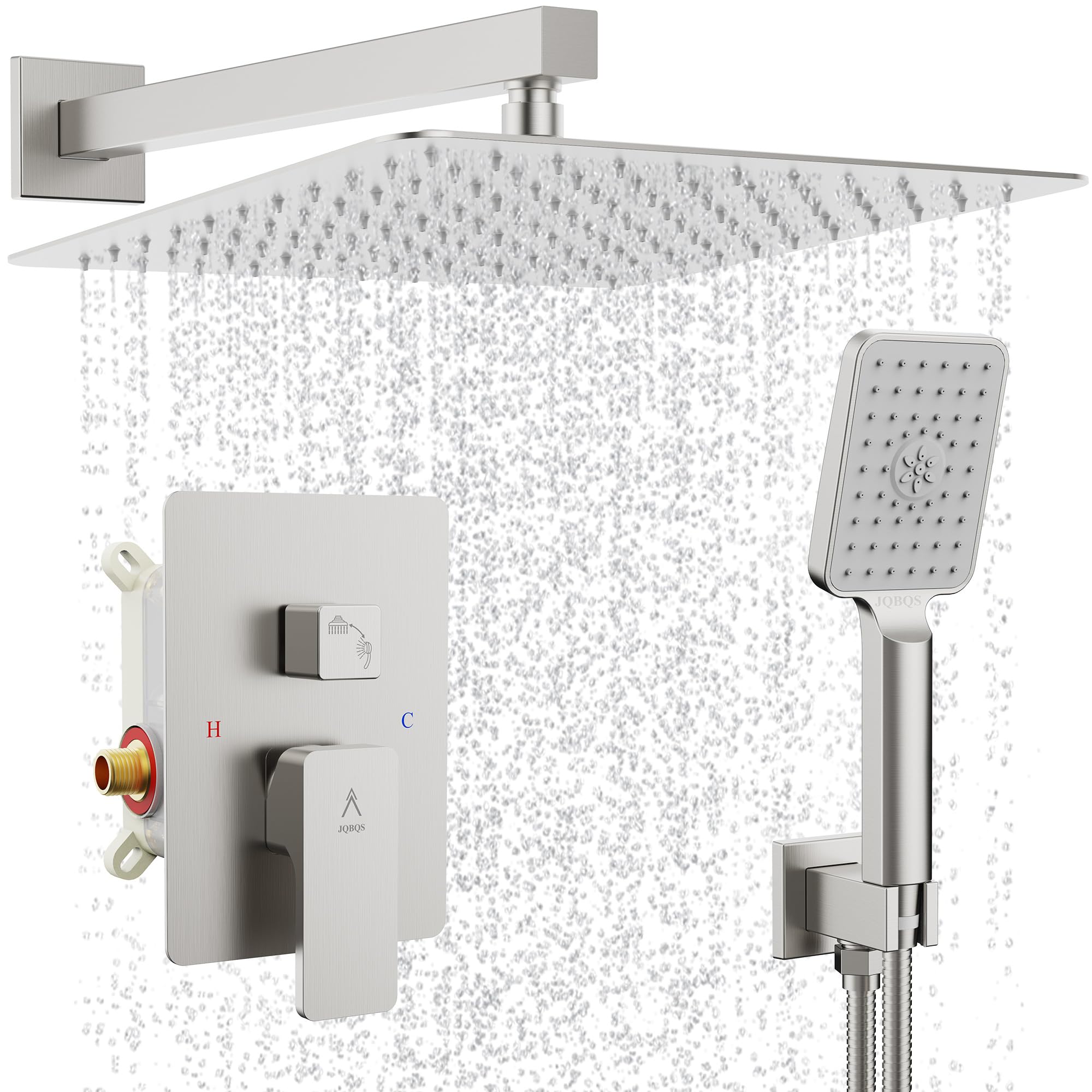 Modern Brass Rain Shower System Set - 12