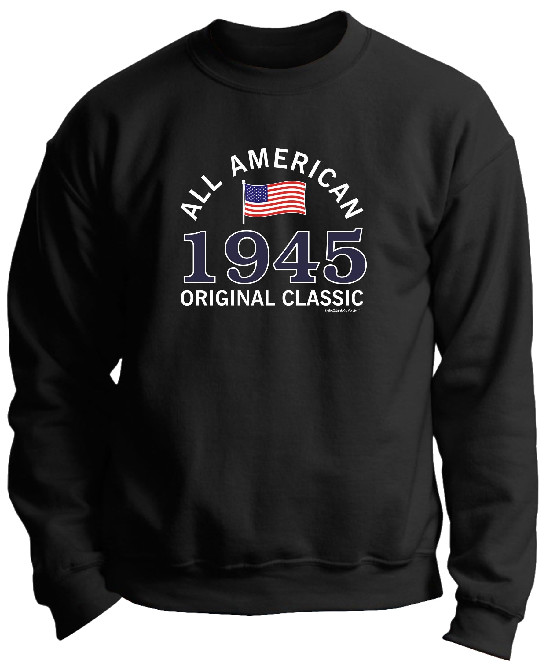 80th Birthday Shirt - Premium All American Classic Crewneck Sweatshirt for Milestone Year | Perfect Birthday Gifts for Men & Women | Great for Parties, Family Reunions & Special Celebrations