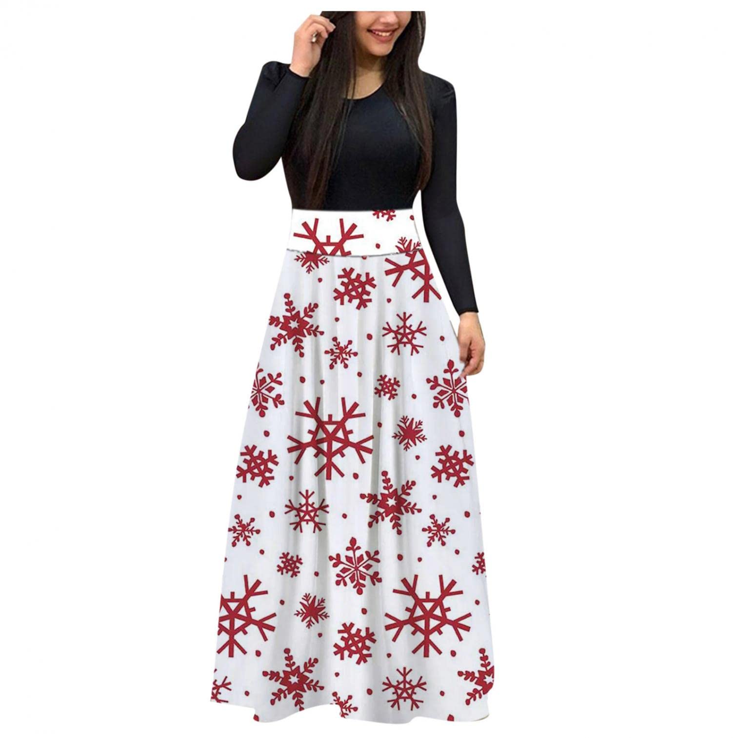 Women's Halter Maxi Dresses - Casual Long Sleeve Midi Waist Beach Dress for Autumn | Perfect for Christmas Parties, Beach Vacations & Casual Outings