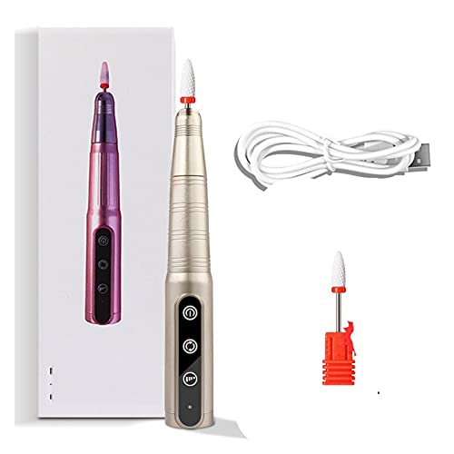 **35000 RPM Electric Nail Drill Pen - Professional Manicure & Pedicure Kit for Nail Polish Removal, Filing & Exfoliation (Gold-A) | Perfect for Home & Salon Nail Care**