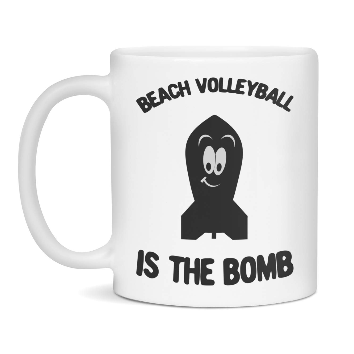 Premium 11-Ounce White Ceramic Coffee Mug for Beach Volleyball Lovers - Perfect for Hot Drinks, Office Use & Sports Enthusiast Gifts