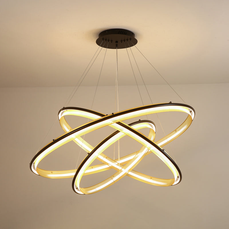 Modern Acrylic LED Round Chandelier - Energy Efficient Crystal Ceiling Light Fixture for Dining Room, Bedroom, Living Room & Foyer Decor