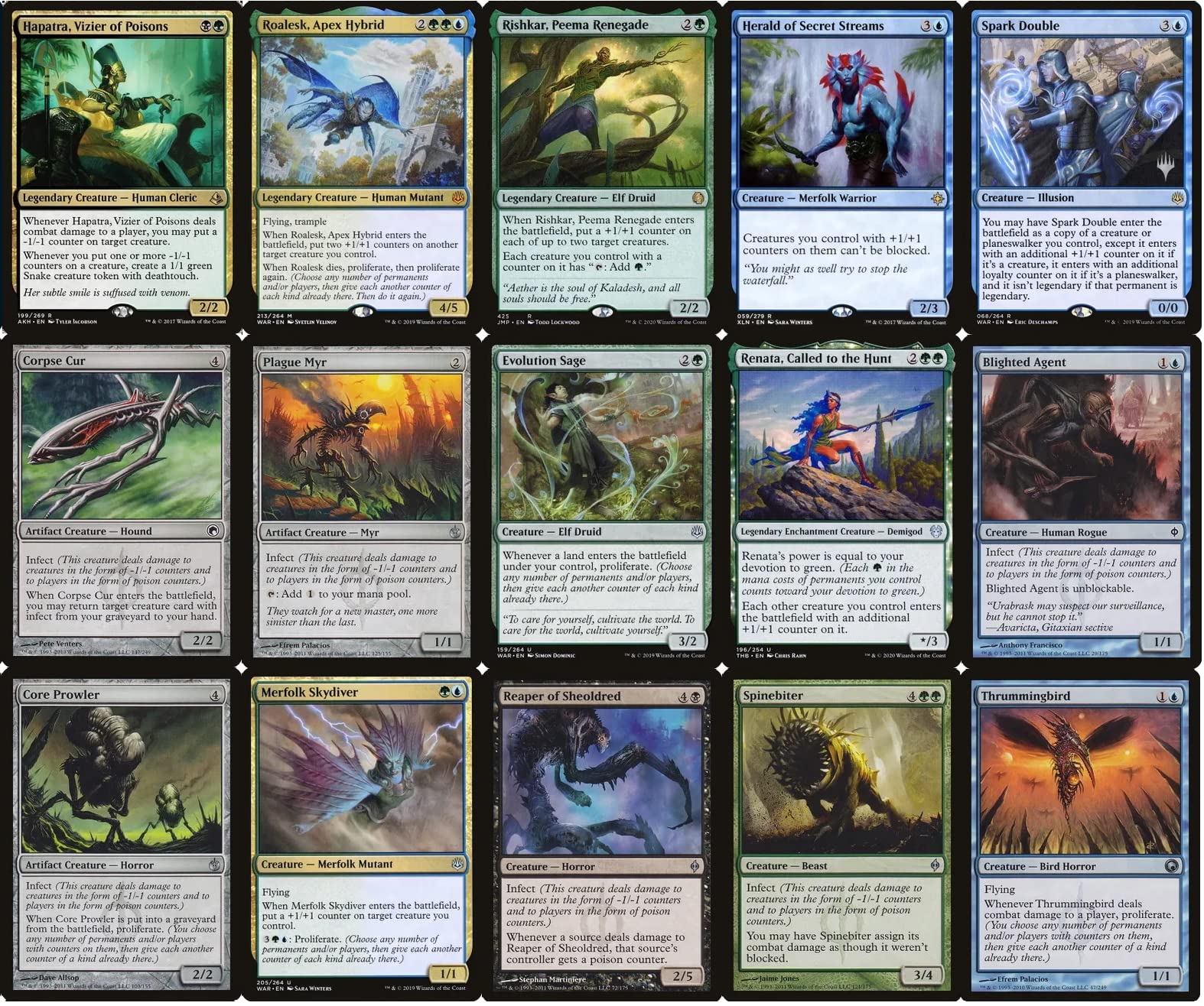 Elite Infect Commander Deck - Sultai (Black Green Blue) - 100 Card EDH MTG Deck - Powerful Custom Magic The Gathering Cards - Perfect for Competitive Commander Games & Tournaments