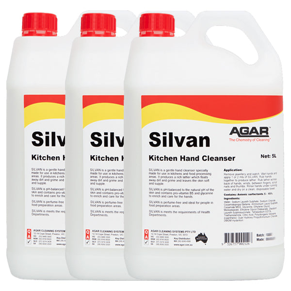 Agar Silvan Kitchen Hand Cleanser - Gentle, Food Safe Hand Soap for Chefs & Home Cooks | Perfect for Food Preparation & Cooking
