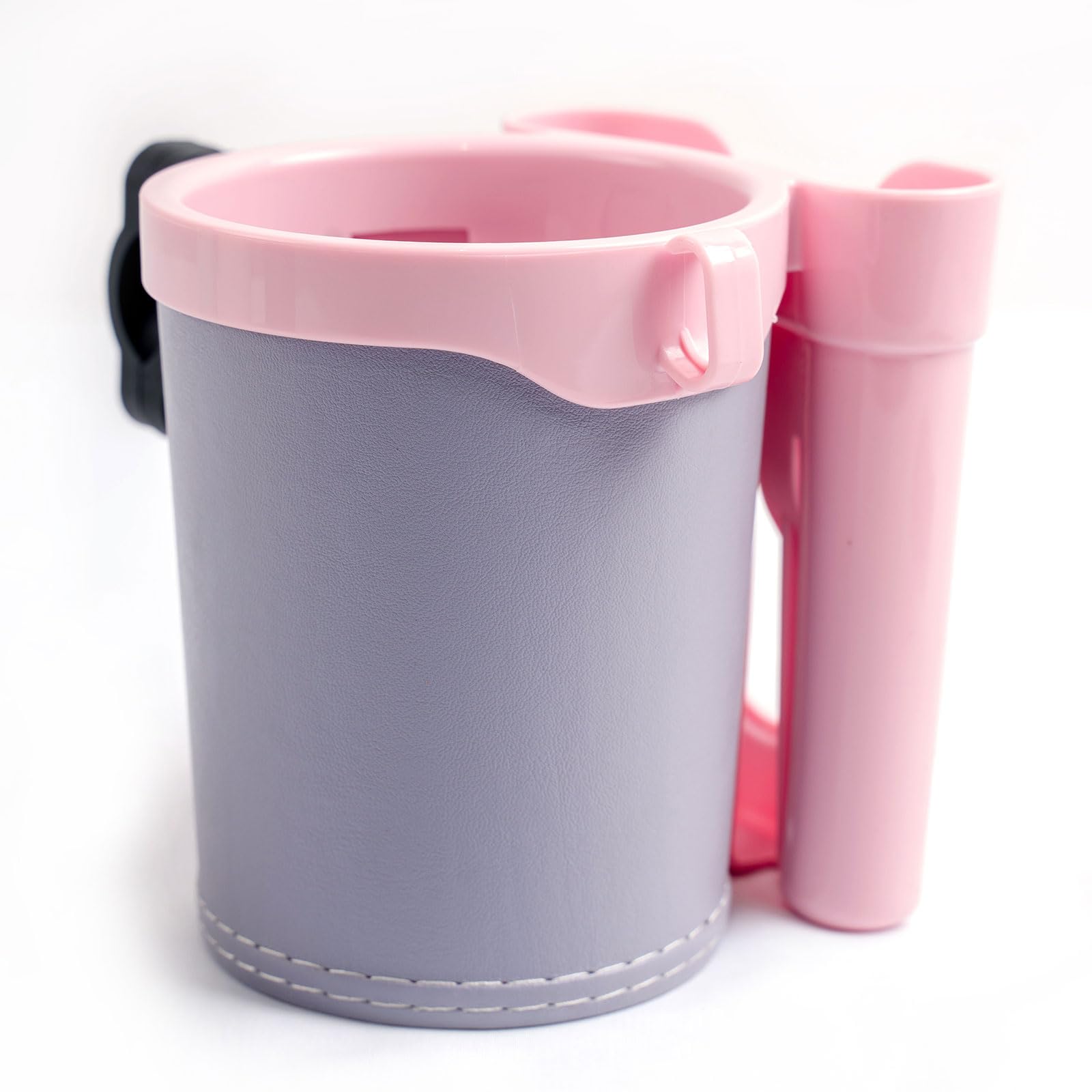 Universal Bike Cup Holder & Phone Mount - Adjustable Handlebar Drink Holder with Key Hook for Bicycle, Motorcycle, Scooter, Boat - Perfect for Commuting, Outdoor Adventures & Water Sports (Pink)