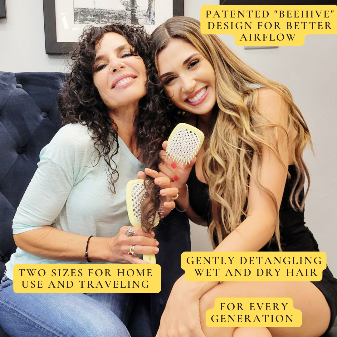 Janeke Golden Superbrush - Professional Detangling & Styling Hair Brush for All Hair Types | Perfect for Wet & Dry Hair, Salon & Home Use