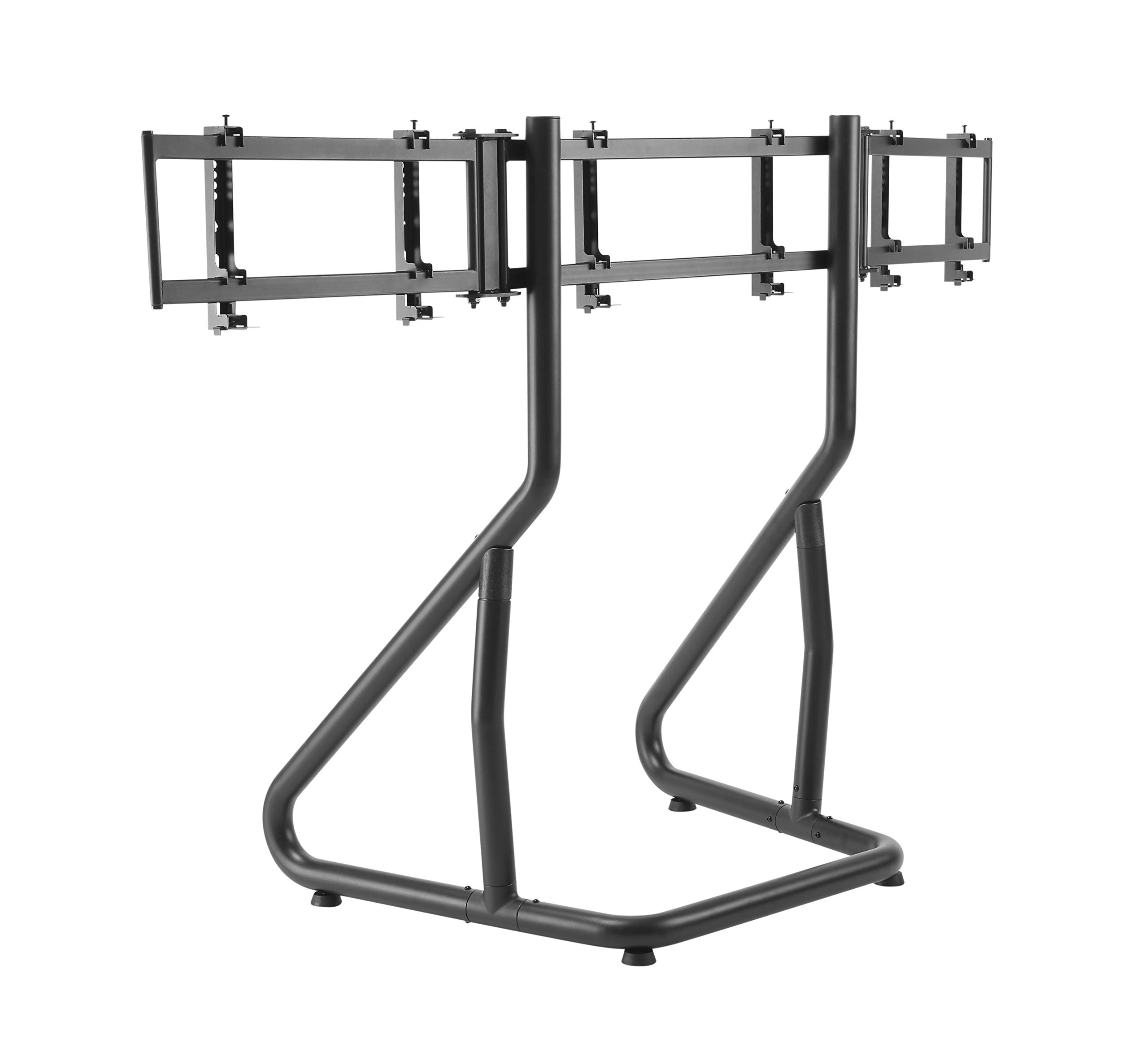 OPLITE Triple Monitor Stand for 3 Screens up to 32 Inches - Adjustable Ergonomic Desktop Mount Compatible with Flight Simulator Cockpits, Gaming & Office Workstations
