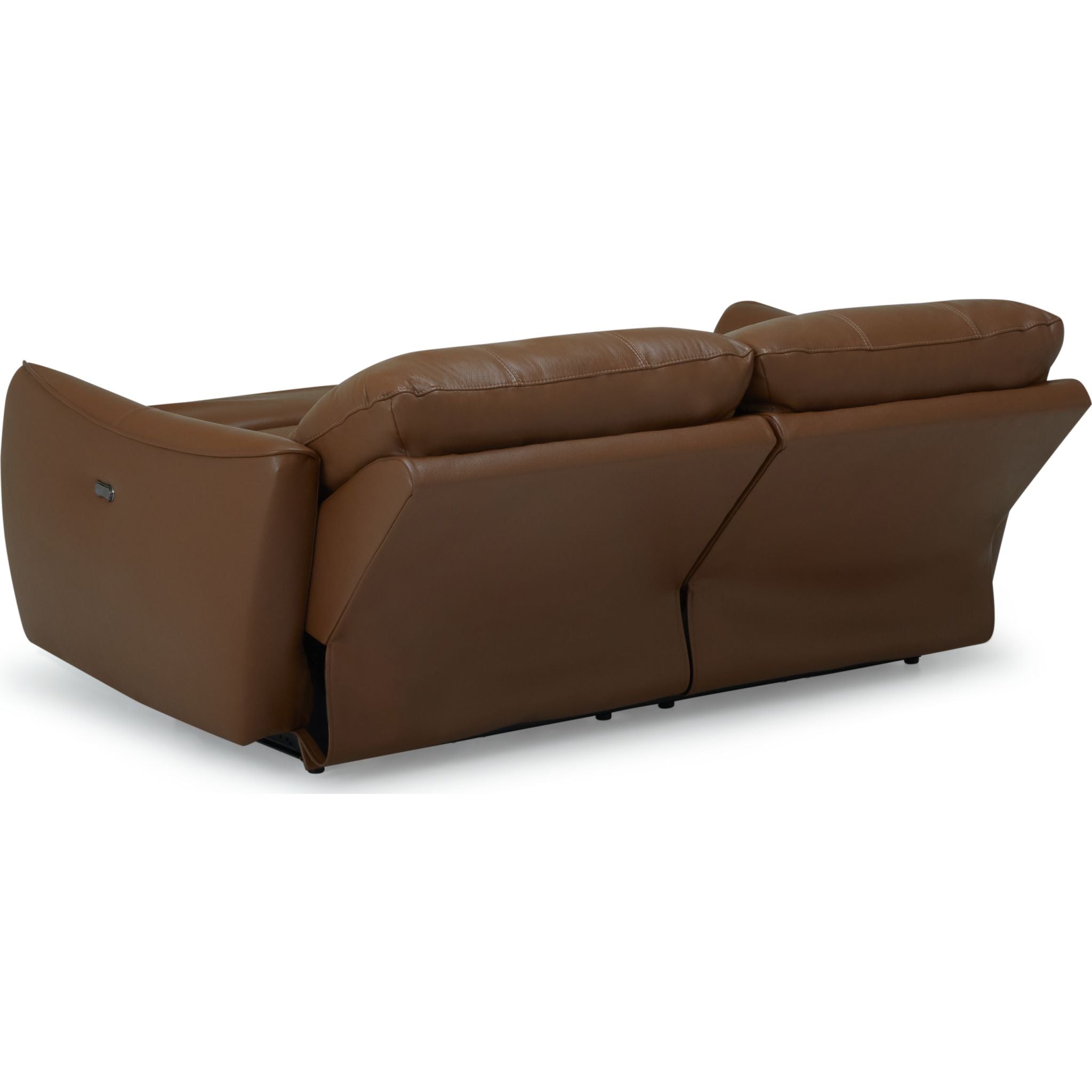 Arlo Power Reclining Sofa - 3-Seater Leather Sectional Couch with USB Charging Ports, Valencia Biscotti Color - Perfect for Living Room, Home Theater & Family Gatherings