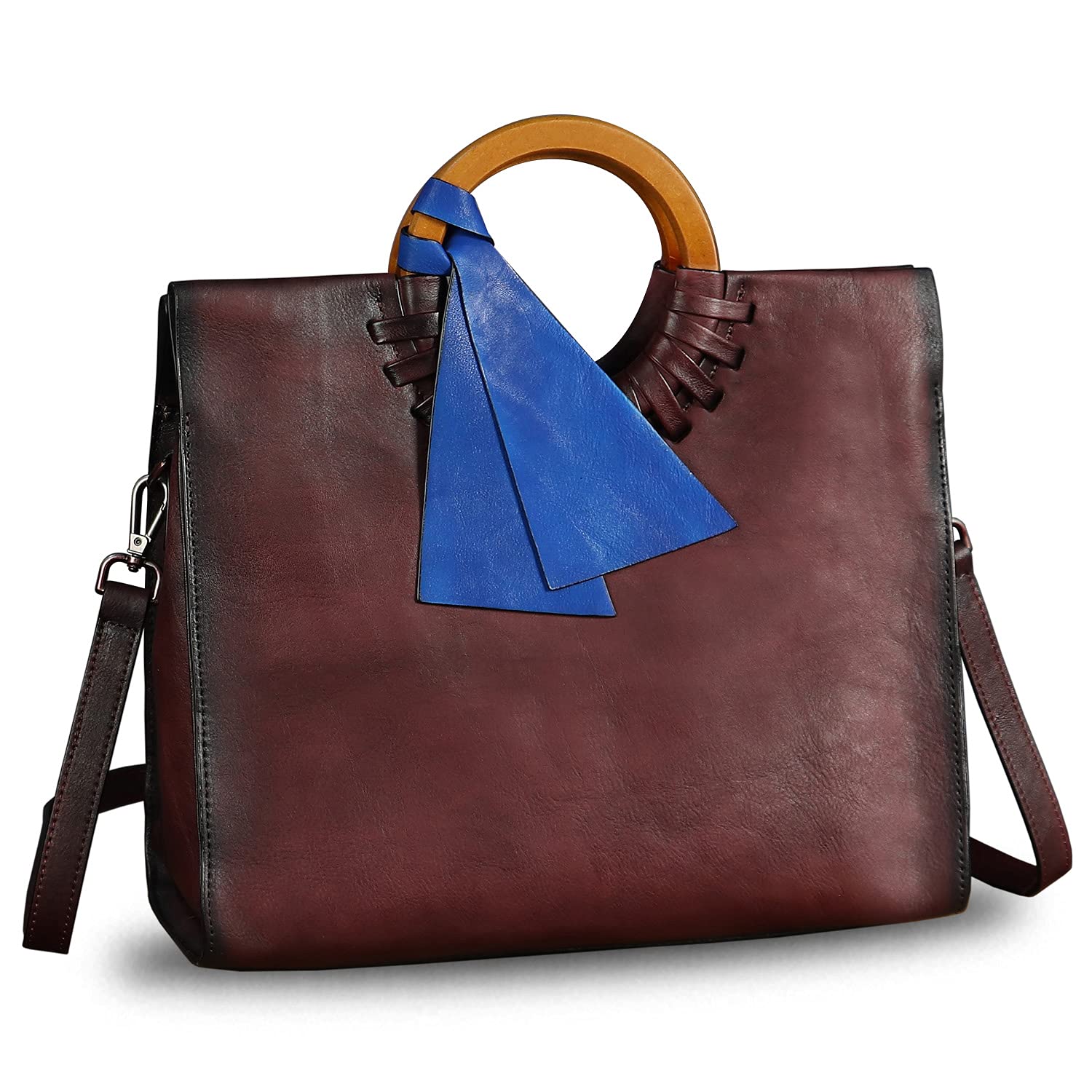 Vintage Genuine Leather Top Handle Handbag for Women - Retro Cowhide Satchel Crossbody Purse | Perfect for Work, Travel & Everyday Use