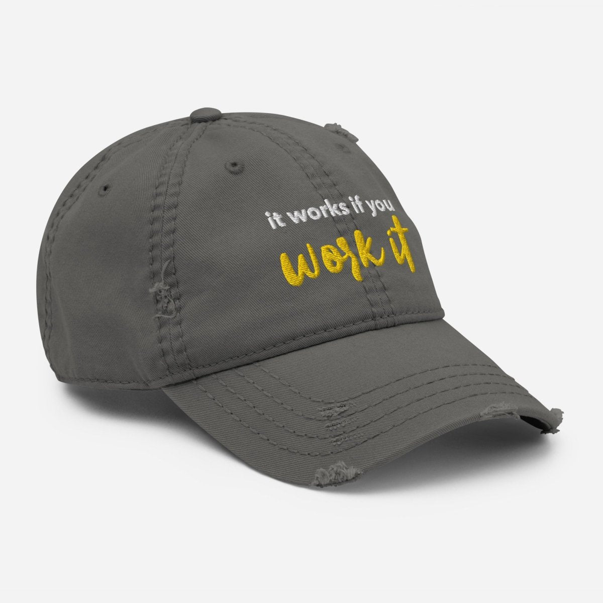 It Works If You Work It Embroidered Dad Hat - Motivational 12 Steps Recovery Cap for Men & Women - Perfect for AA Meetings, Gym Workouts and Outdoor Activities