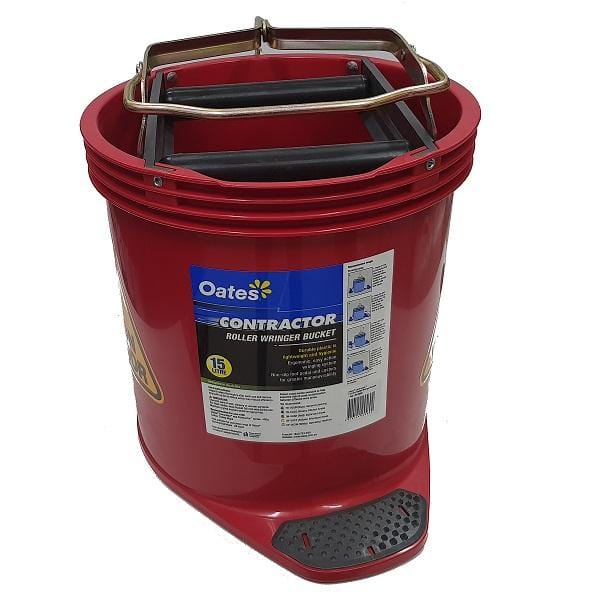 Oates Contractor Wringer Mop Bucket 15L - Heavy Duty Commercial Cleaning Bucket with Wringer for Floors - Ideal for Janitorial, Warehouse & Home Deep Cleaning