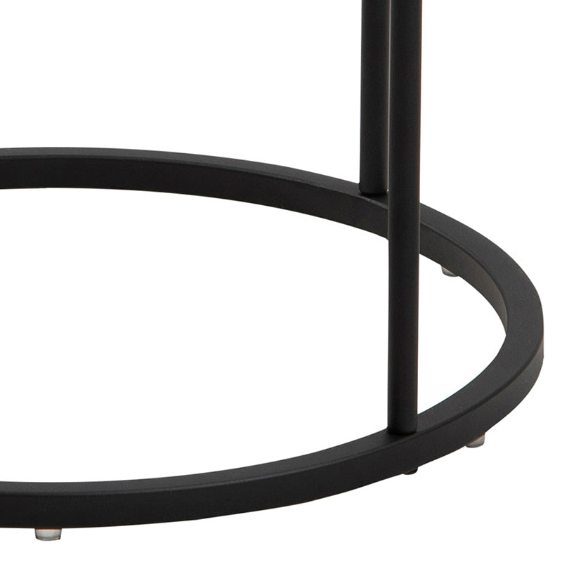 Modern POLON Bedside Table 40cm - White & Black Nightstand with Storage Shelf for Bedroom, Living Room, or Office