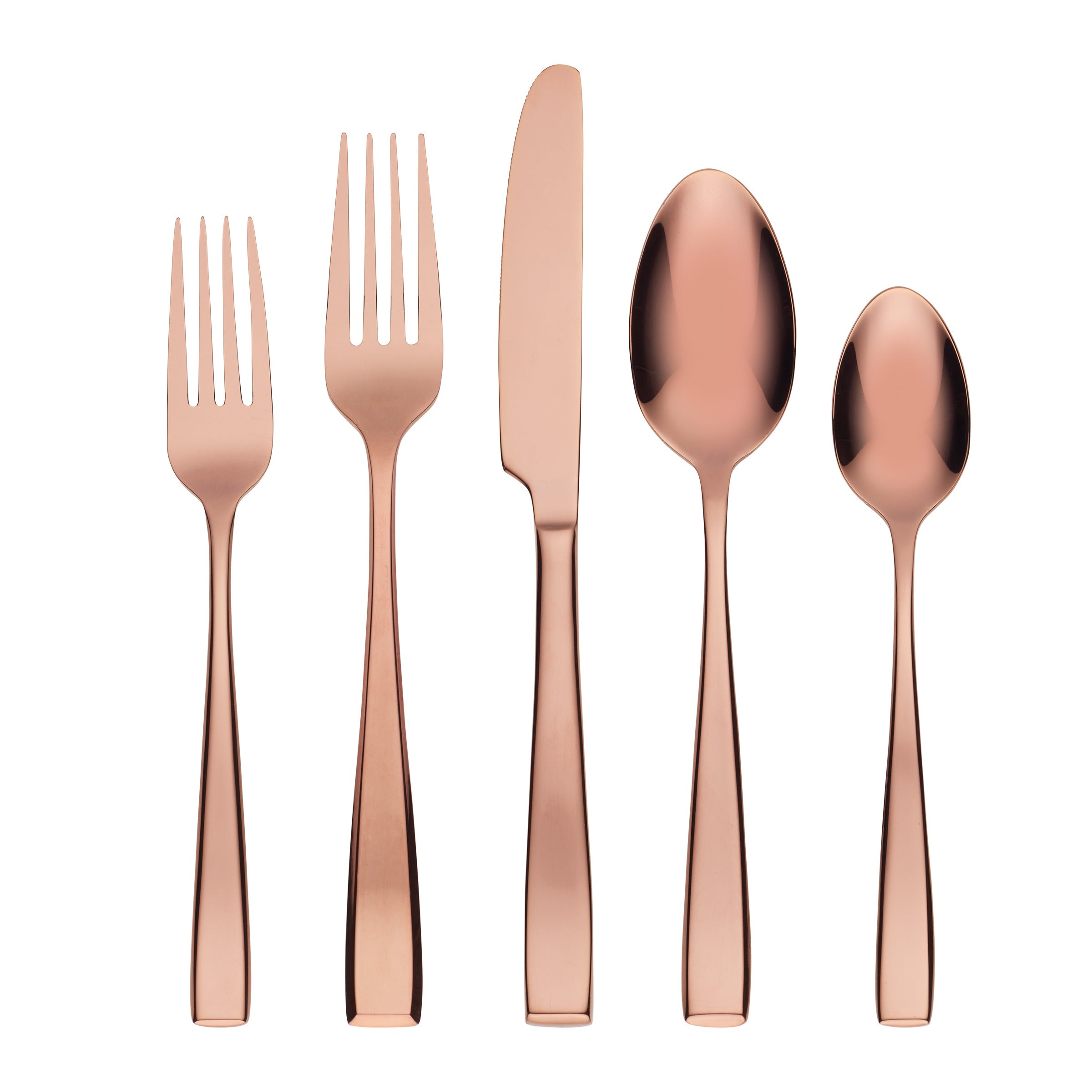 Samira Copper Mirror 20-Piece Flatware Set - Elegant Stainless Steel Cutlery for Dining, Wedding & Home Decor - Perfect for Dinner Parties, Gifts & Table Setting