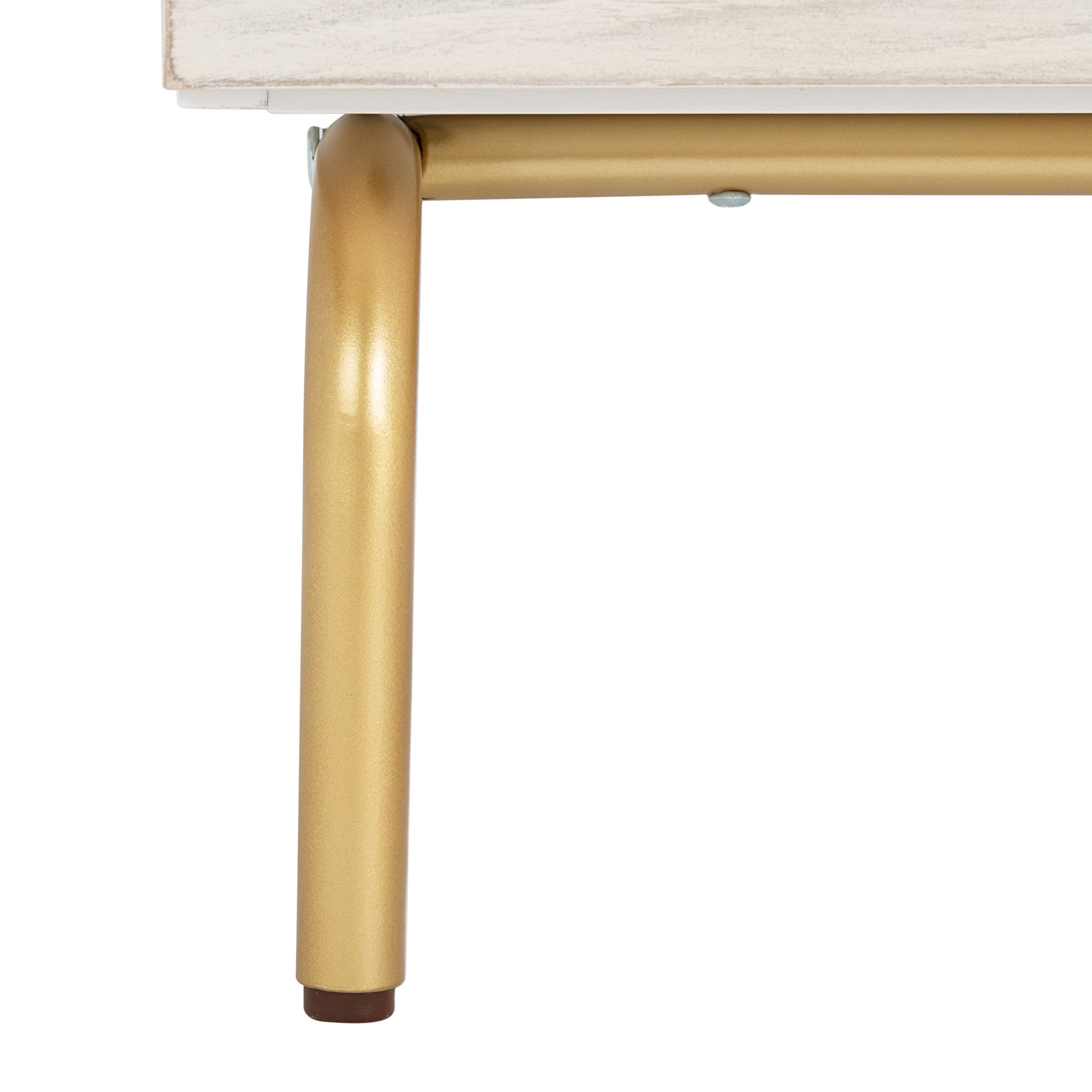 SAFAVIEH Genevieve 2-Drawer Nightstand - White Washed Wood Bedside Table with Storage for Bedroom, Living Room & Office - Modern Farmhouse Style Night Stand with Smooth Gliding Drawers