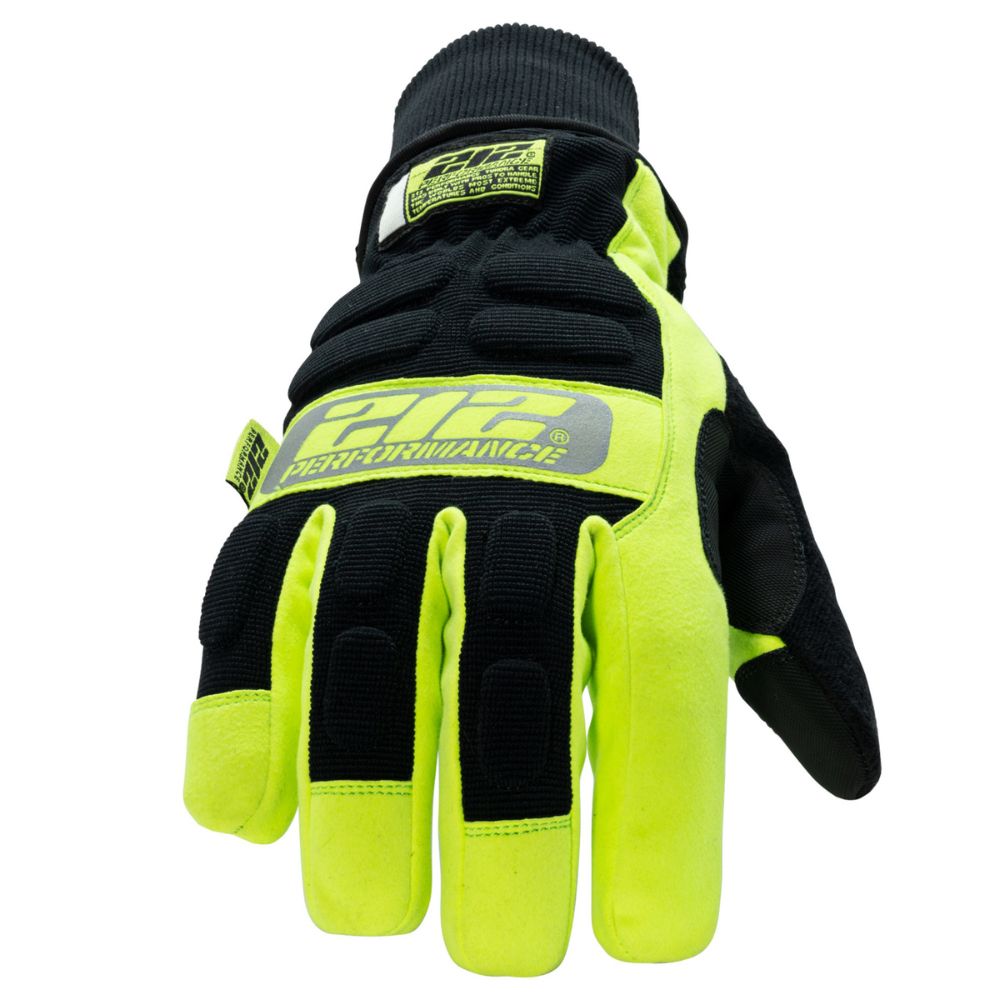 212 Performance TUNHWP 0511 Waterproof Fleece Lined Winter Work Gloves - Heavy Duty Impact Protection, Cold Weather Safety Gear for Construction, Snow Removal & Outdoor Jobs (X-Large, Black)