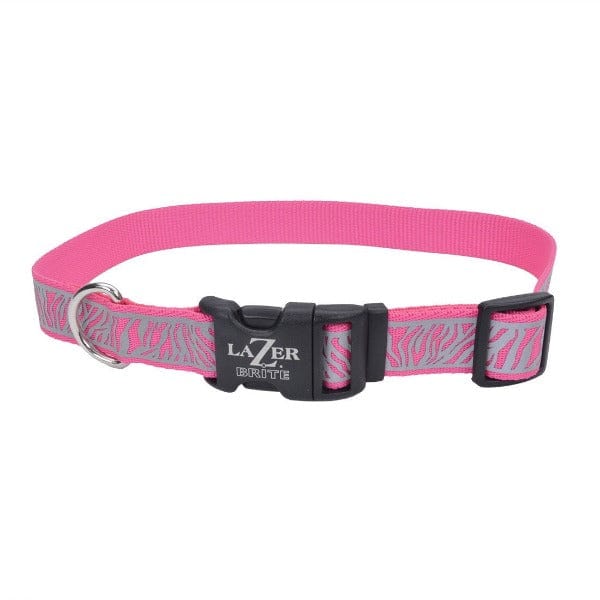 Lazer Brite Reflective Adjustable Dog Collar - High Visibility Pet Safety Collar for Night Walking, Running, and Outdoor Adventures