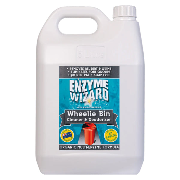 Enzyme Wizard Wheelie Bin Cleaner - Natural Odor & Waste Remover for Trash Cans | Eco-Friendly Garbage Bin Deodorizer for Home, Yard & Outdoor Use