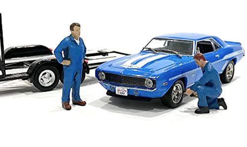 John and Tony Mechanics Figurines Set of 2 - 1/43 Scale Model Car Accessories by American Diorama - Perfect for Diecast Car Displays & Diorama Scenes