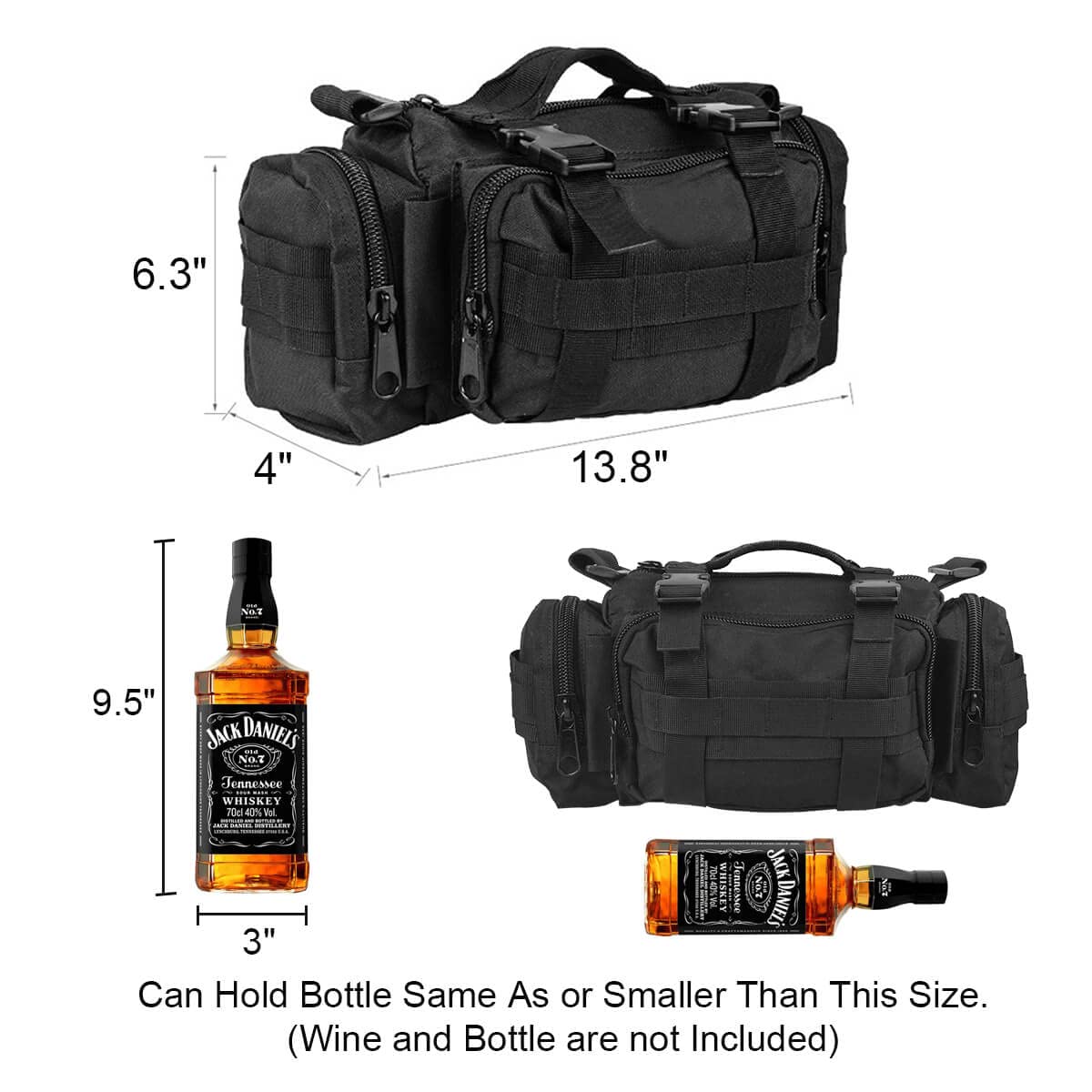 BraveHawk OUTDOORS Bike Handlebar Bag - Waterproof 900D Nylon Oxford Cycling Pack for Bicycle Accessories, Multi-Purpose Waist Bag (Black) - Perfect for Commuting, Mountain Biking & Outdoor Adventures