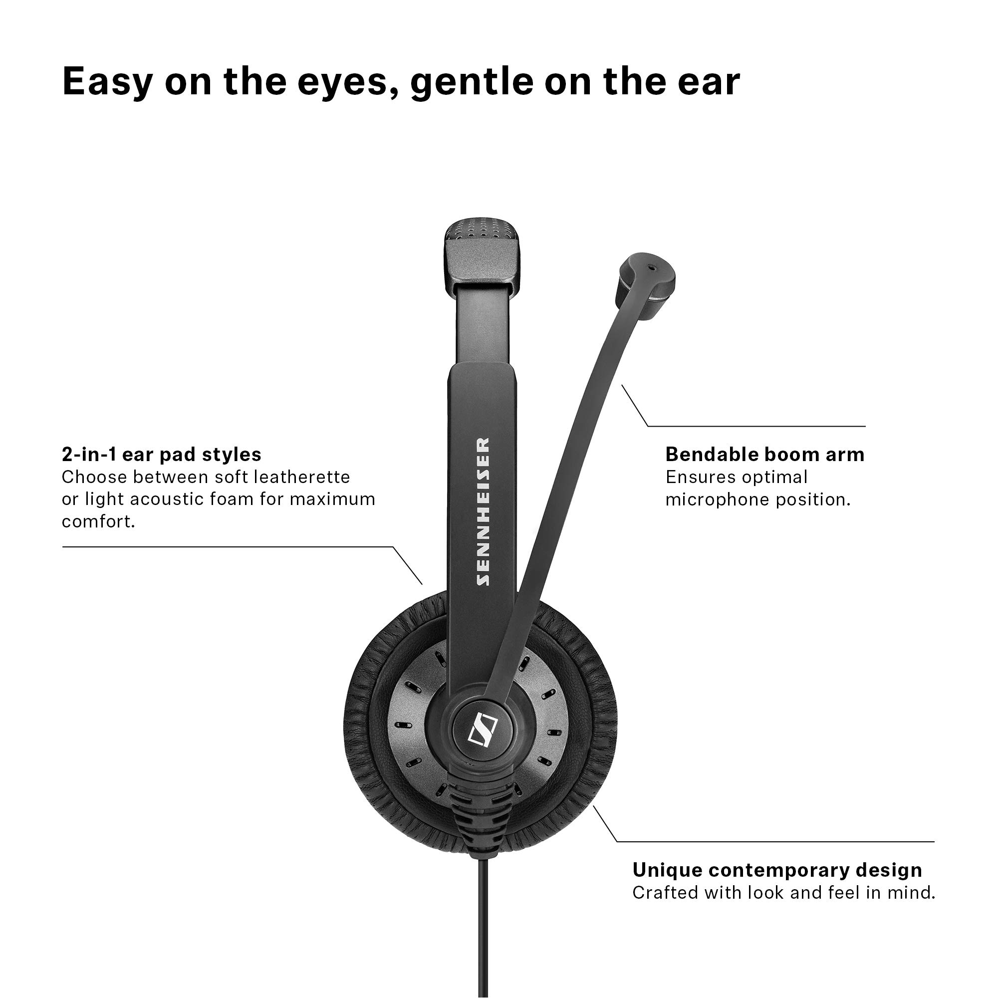 Samsung SC 45 USB MS (507083) Single-Sided Business Headset with Noise-Cancelling Mic - HD Sound for Skype, Mobile, Tablet, PC - Perfect for Remote Work & Online Meetings (Black)