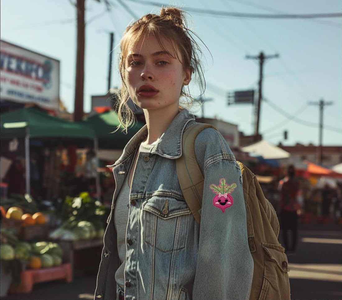 DIY Iron On Embroidered Vegetable Patch for Clothes, Jackets, Backpacks - Fun & Unique Customization for Kids, Teens & Adults