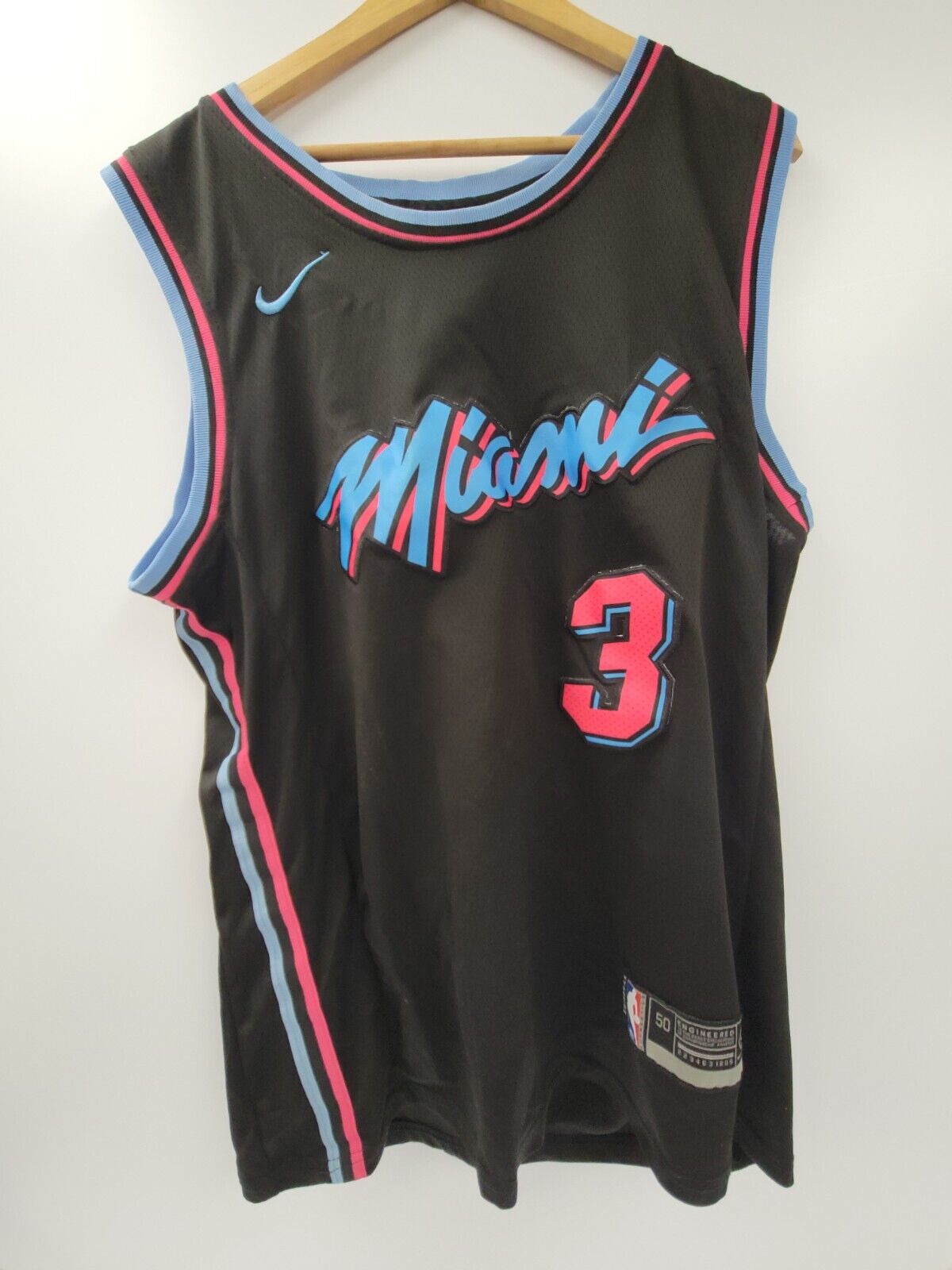 Nike Miami Heat #3 Dwyane Wade Swingman Jersey - Size 50 - Authentic NBA Basketball Jersey for Men - Perfect for Games, Fan Events & Collectibles