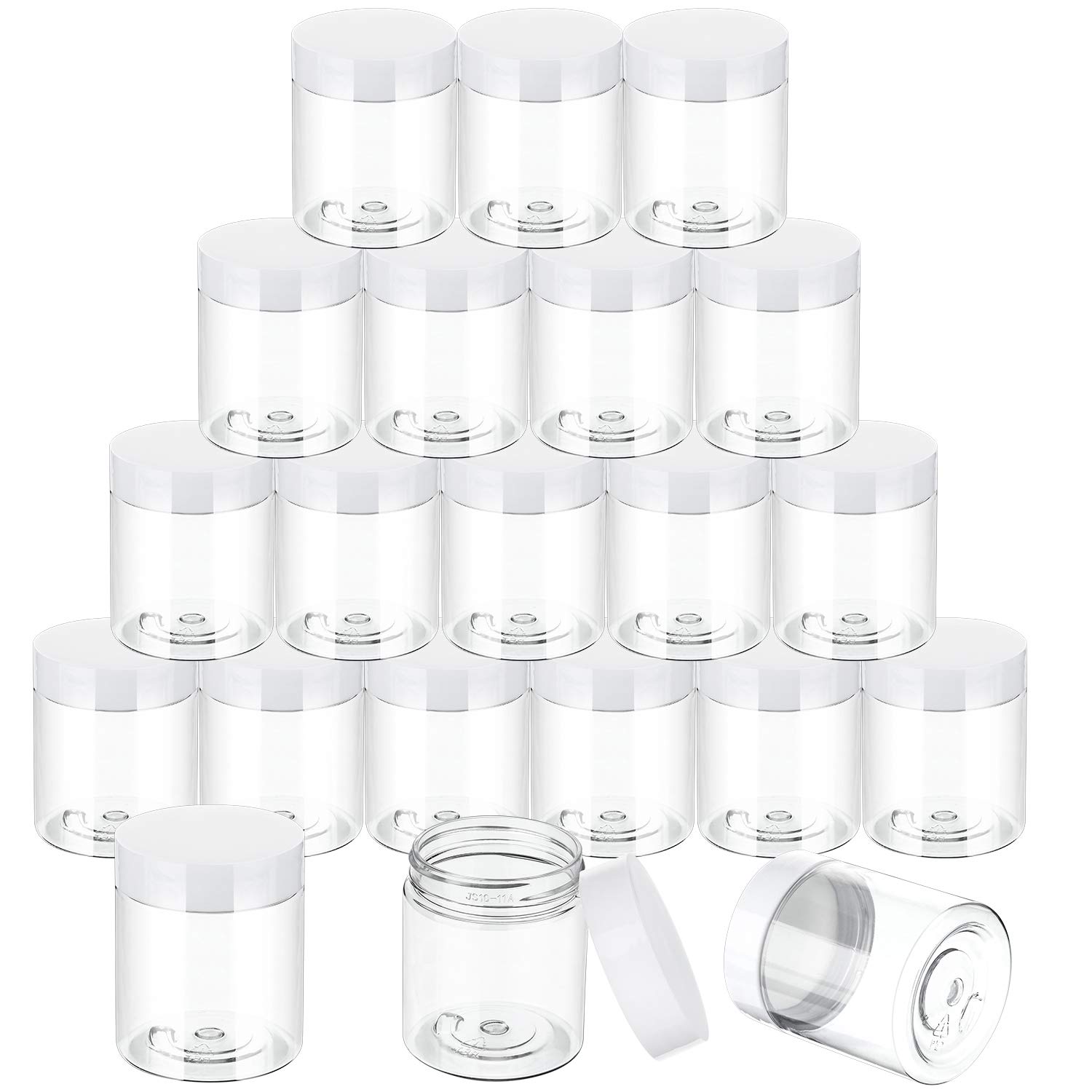 SATINIOR 36-Piece Plastic Jars with Lids - 2.5 oz Round Clear Airtight Containers for Cosmetics, Lotions, Creams & Travel Toiletries | Leakproof Storage Solution for Makeup, Ointments & DIY Projects | Perfect for Home, Salon & On-the-Go Organization