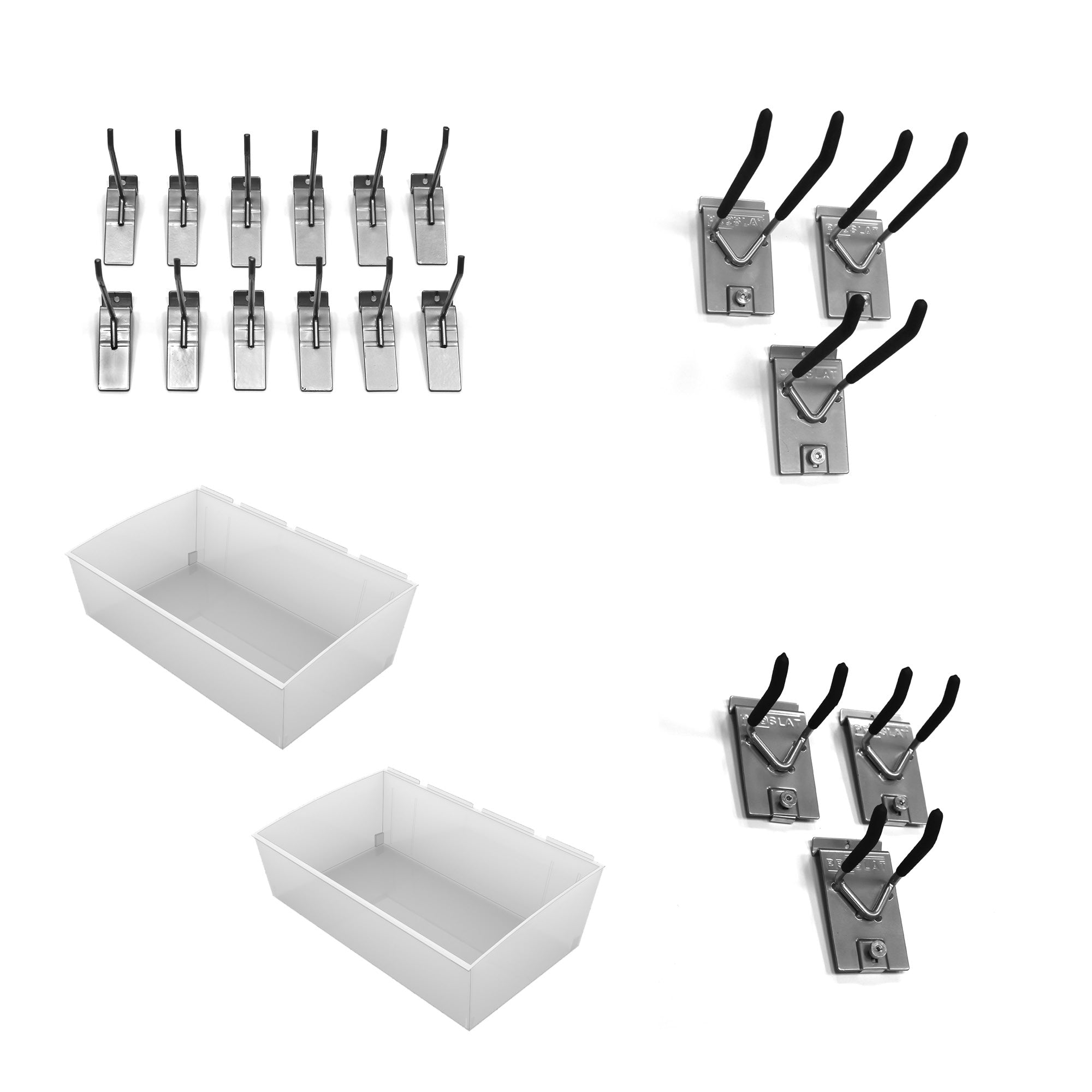 PVC Slatwall Organizer Bundle - Wall Mounted Retail Display System for Stores & Garages - Perfect for Organizing Tools, Accessories & Retail Merchandise