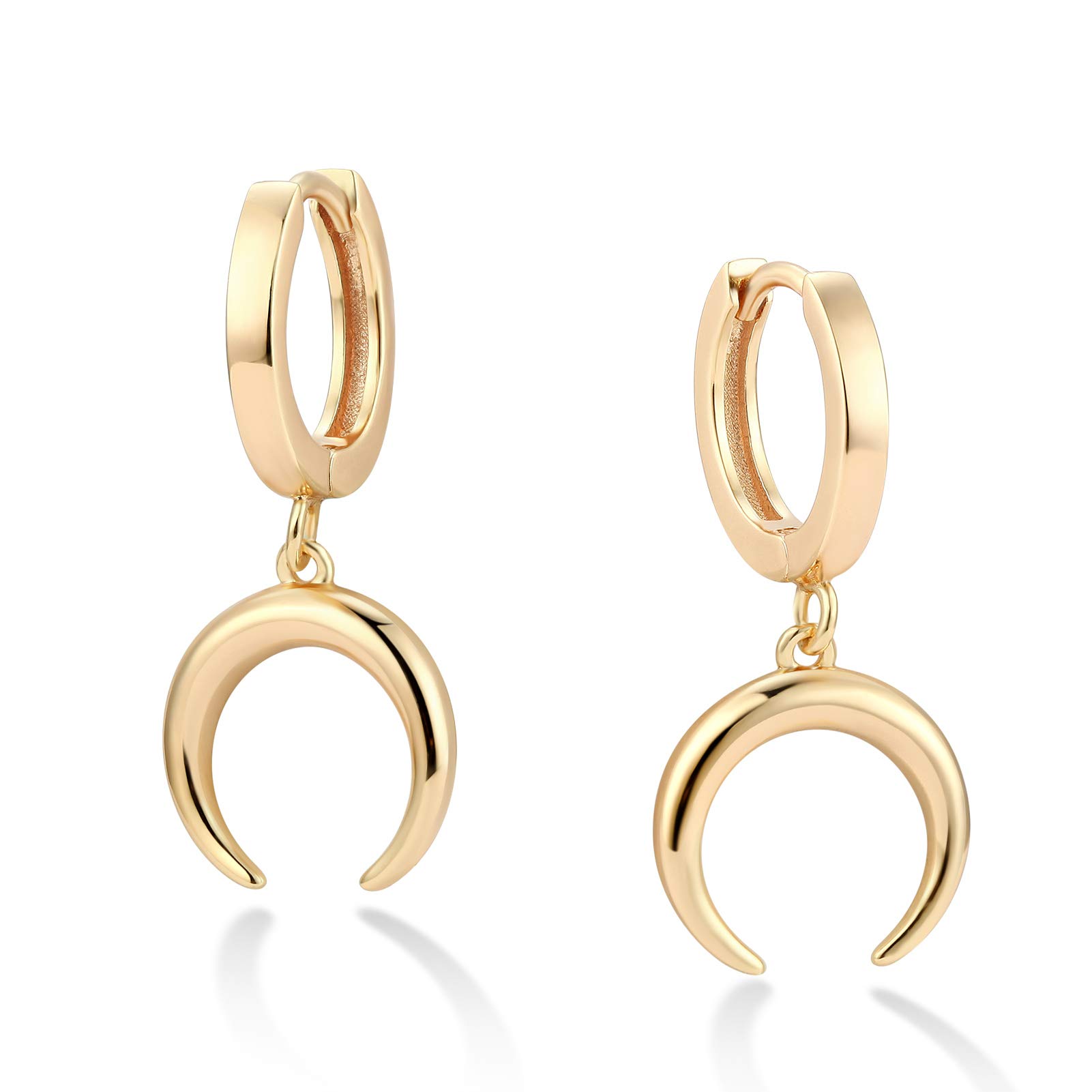 14K Gold Plated Huggie Hoop Earrings for Women - Dainty Small Minimalist Cubic Zirconia Drop Earrings - Perfect for Everyday Wear, Date Night & Gift Giving