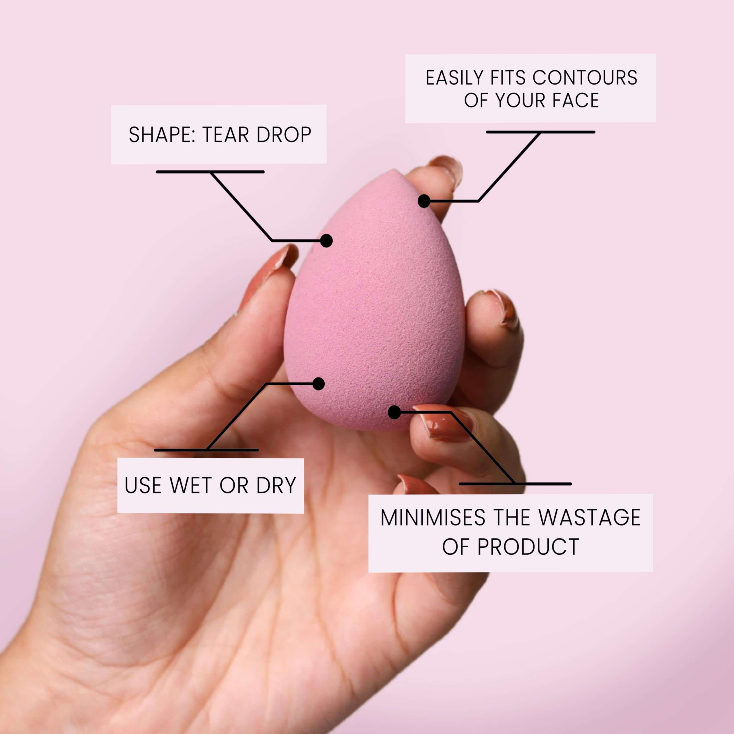 Milagro Beauty Satin Makeup Sponge - Latex-Free Beauty Blender for Liquid, Cream & Powder Foundation | Tear Drop Shape with Egg Case | Reusable & Easy to Clean | Perfect for Flawless Makeup Application at Home or On-the-Go