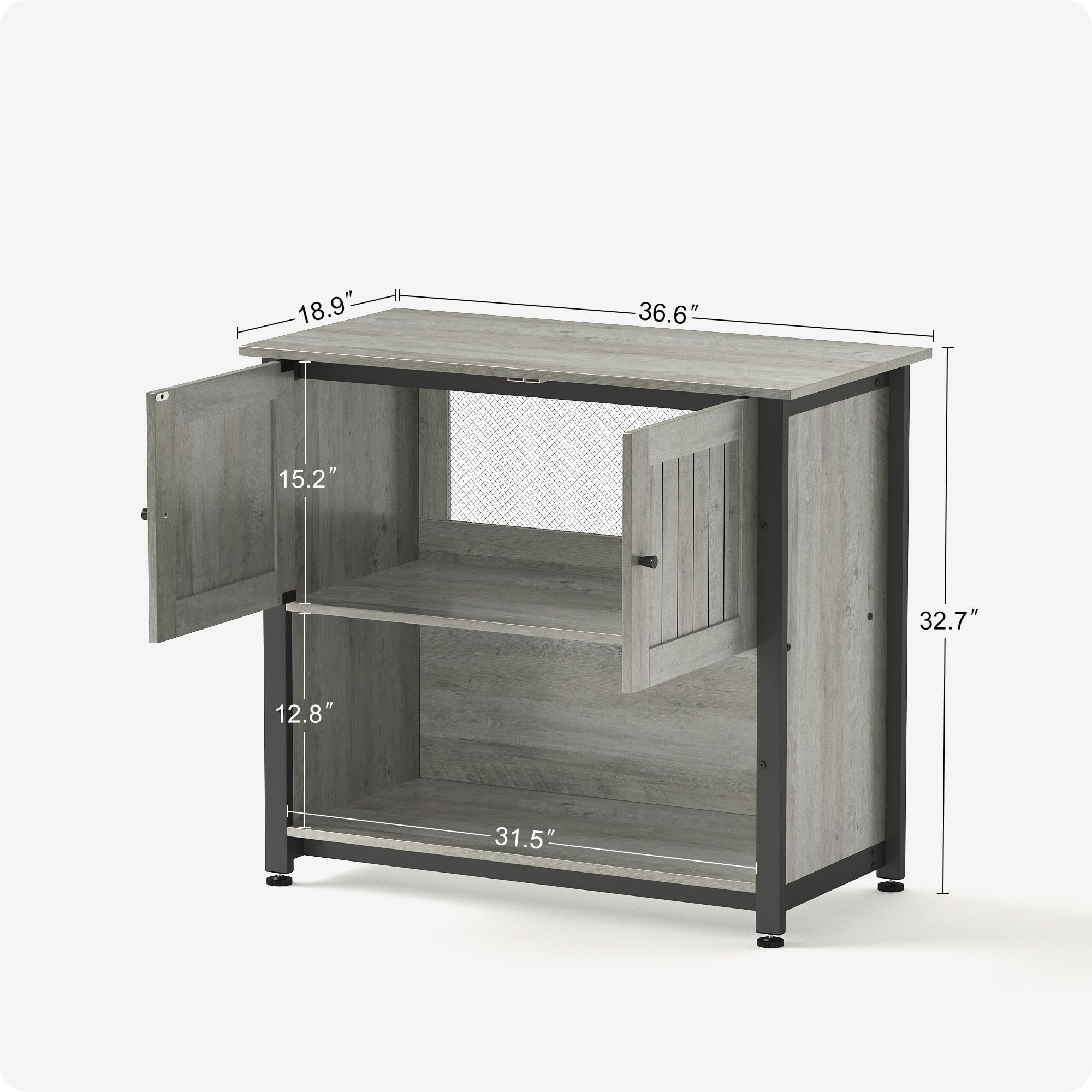 **Tatub 40-50 Gallon Fish Tank Stand with Cabinet - Heavy Duty Metal Aquarium Stand for Reptile Tanks, Turtle Terrariums & Accessories Storage - Holds 1000LBS - Fits 2 Aquariums - Grey - Perfect for Home, Office & Pet Store Displays**