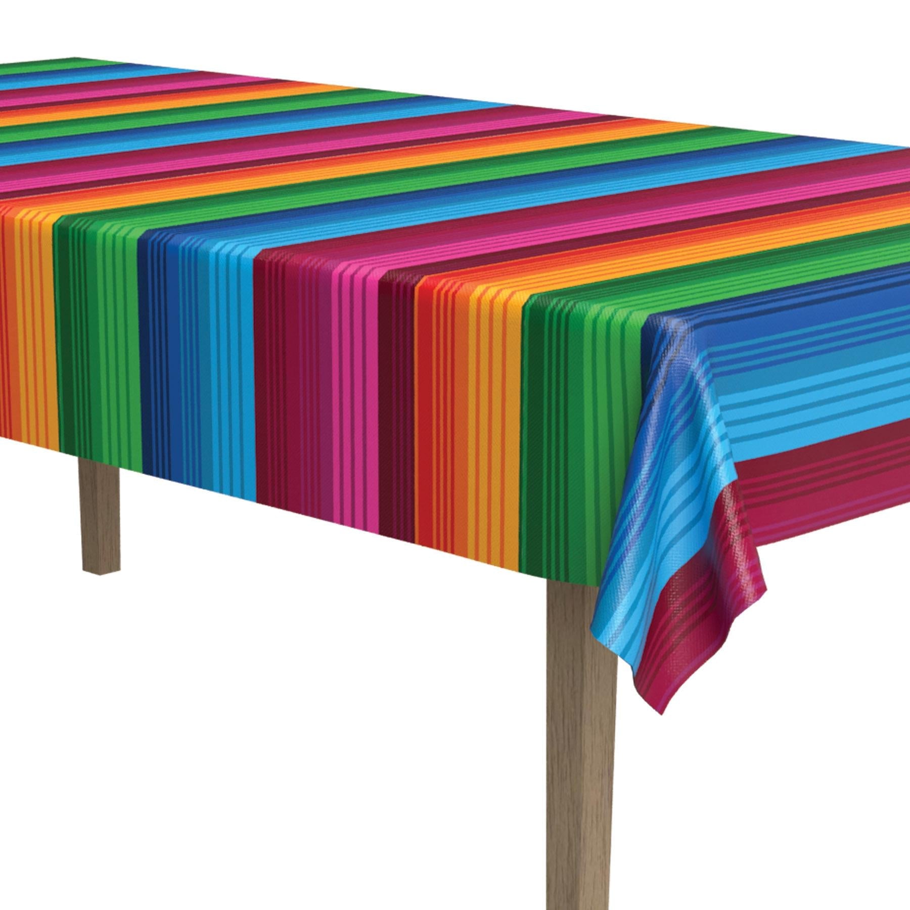 12 Pack Beistle Fiesta Fabric Table Covers - Colorful Party Tablecloths for Cinco de Mayo, Birthday & Holiday Celebrations - Perfect for Outdoor Picnics, BBQs & Festive Decorations