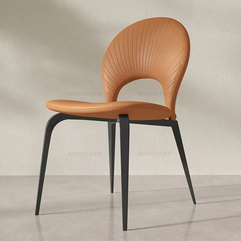 Premium Leather & Wood Dining Chair - Modern Comfort for Home, Restaurant & Office Use