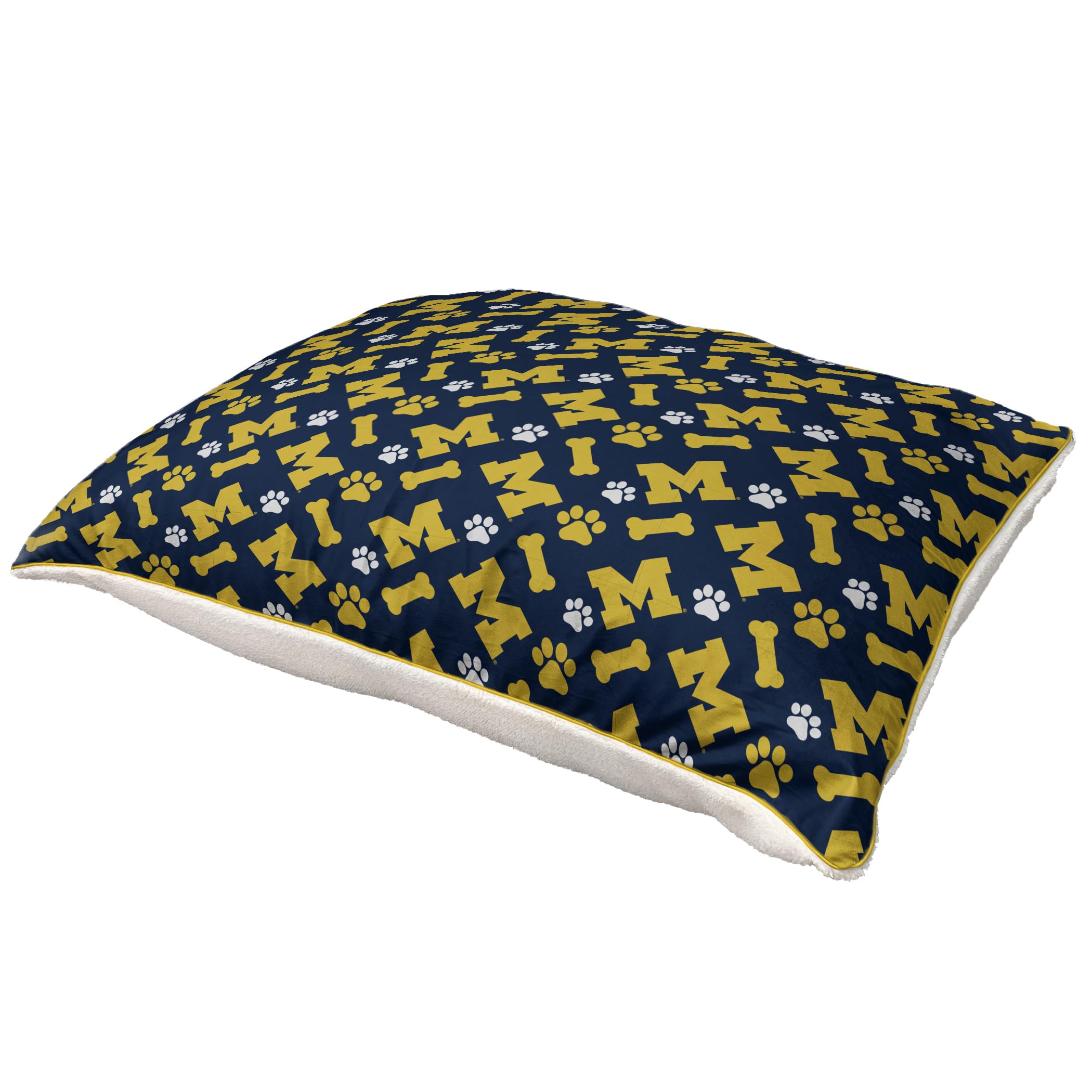 Officially Licensed NCAA Pegasus Sports Bones Repeat Sherpa Pet Bed - Cozy & Warm Dog Bed for Small to Medium Dogs, Perfect for Indoor Use in Living Room or Bedroom