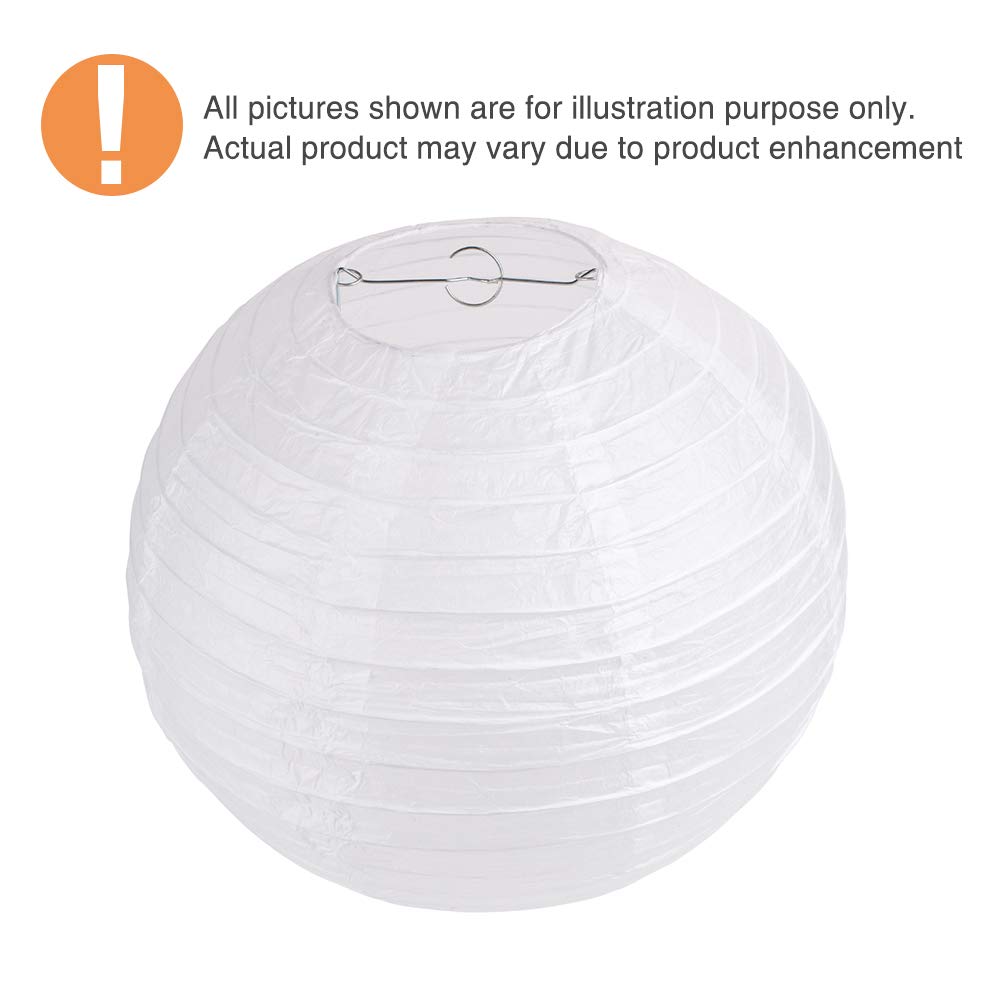 12 Pack 12 Inch White Paper Round Hanging Lanterns - Wedding, Anniversary & Party Decorations - Perfect for Indoor/Outdoor Celebrations, Baby Showers & Home Decor
