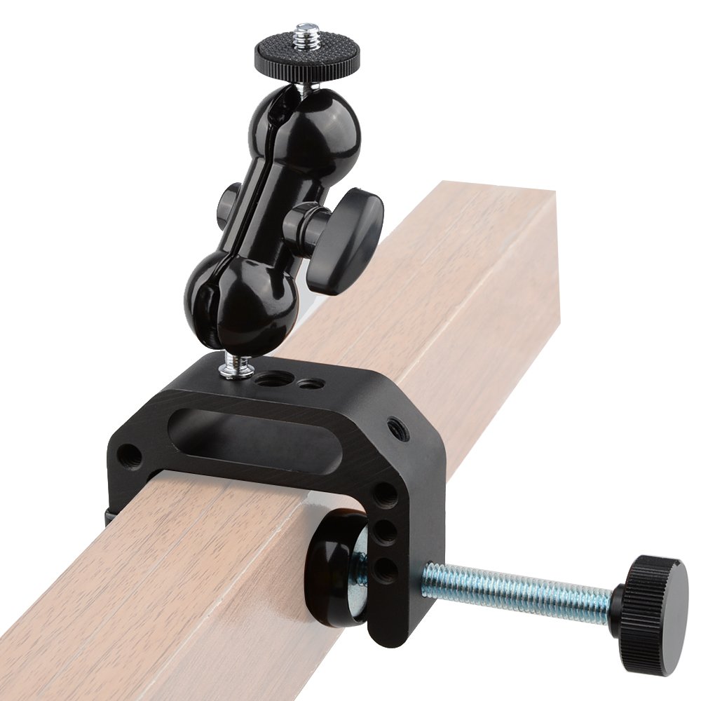 CAMVATE Universal DSLR Camera Clamp Mount - Heavy Duty Video Light & Binoculars Holder for Photography & Filmmaking - Perfect for Vlogging, Studio Shooting & Outdoor Observation