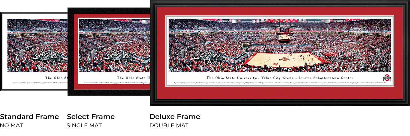 Ohio State Buckeyes Basketball Poster - Blakeway Panoramas NCAA Sports Wall Art for Game Room, Dorm & Office Decor