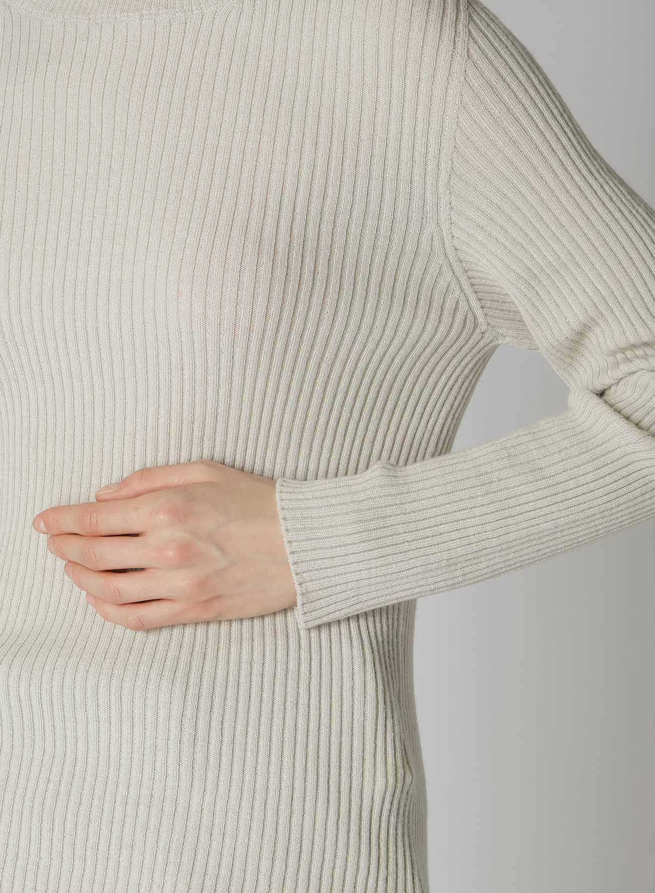 12G 3X3 Ribbed Round Neck Long Sleeve Pullover - Soft & Comfortable Women's Knit Sweater for Casual Wear & Winter Layering