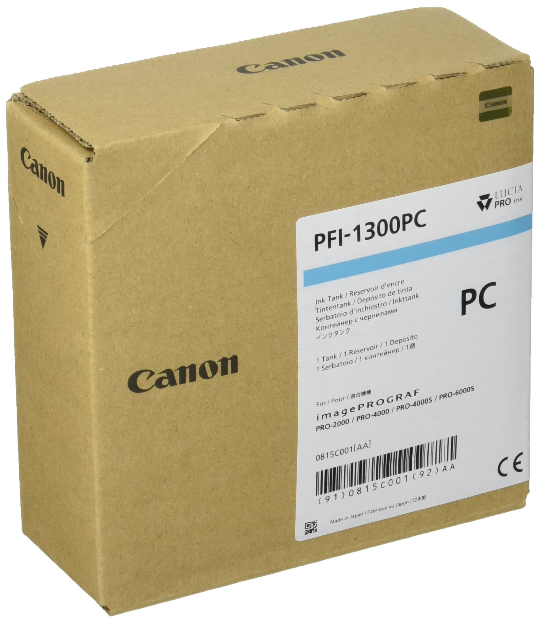 Canon PFI-1300 Photo Cyan Ink Cartridge (0815C001AA) - High-Quality Replacement for Canon Printers | Perfect for Photo Printing, Scrapbooking & Professional Photography